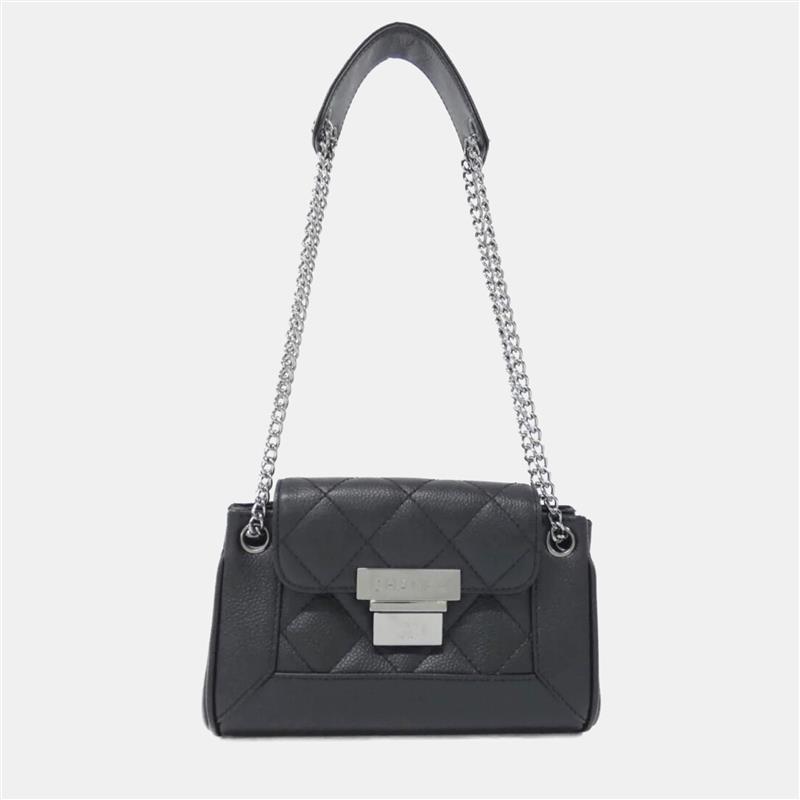 

Chanel Accordion Black Leather Shoulder Bag