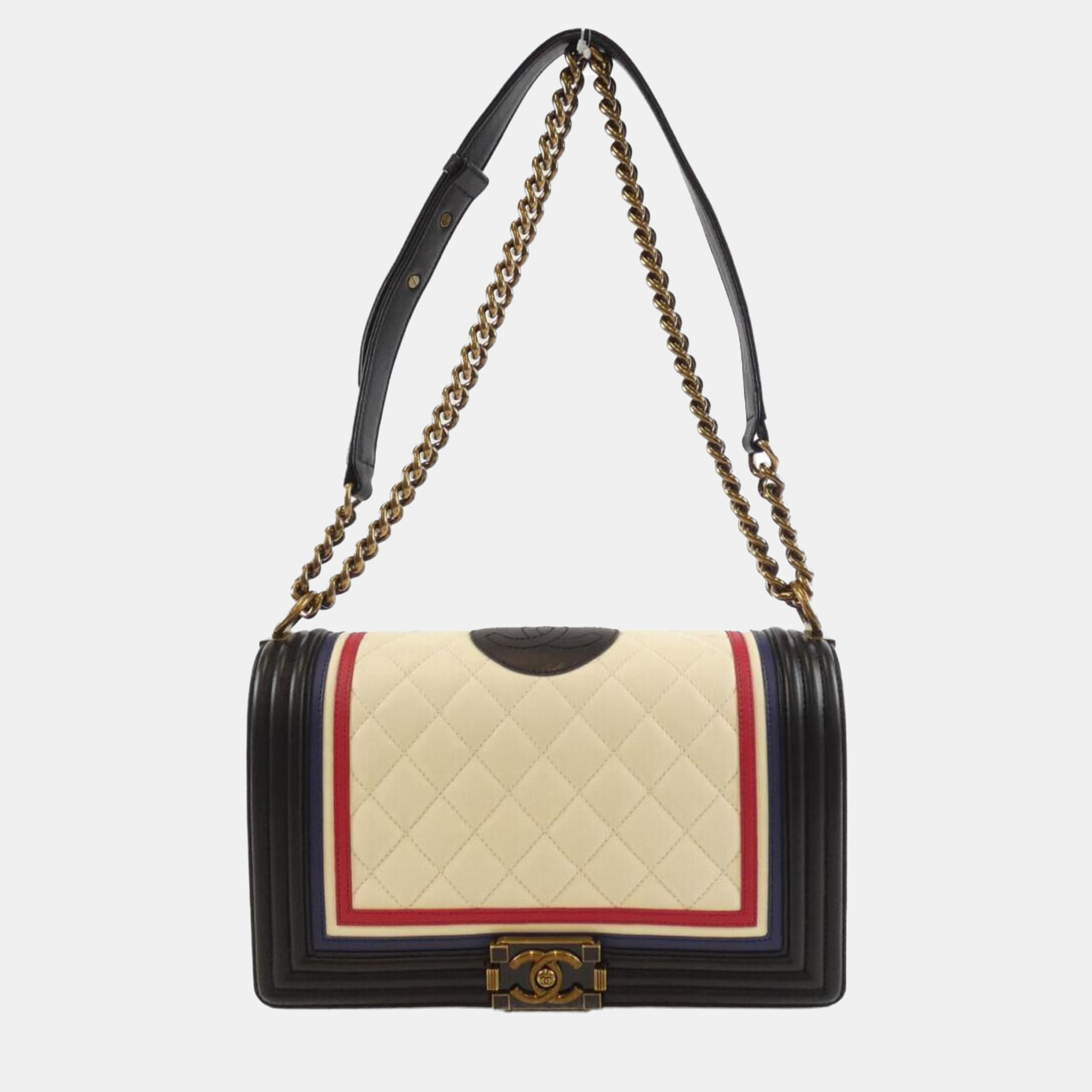 

Chanel Boy Tricolour Quilted Leather Shoulder Bag, Multicolor