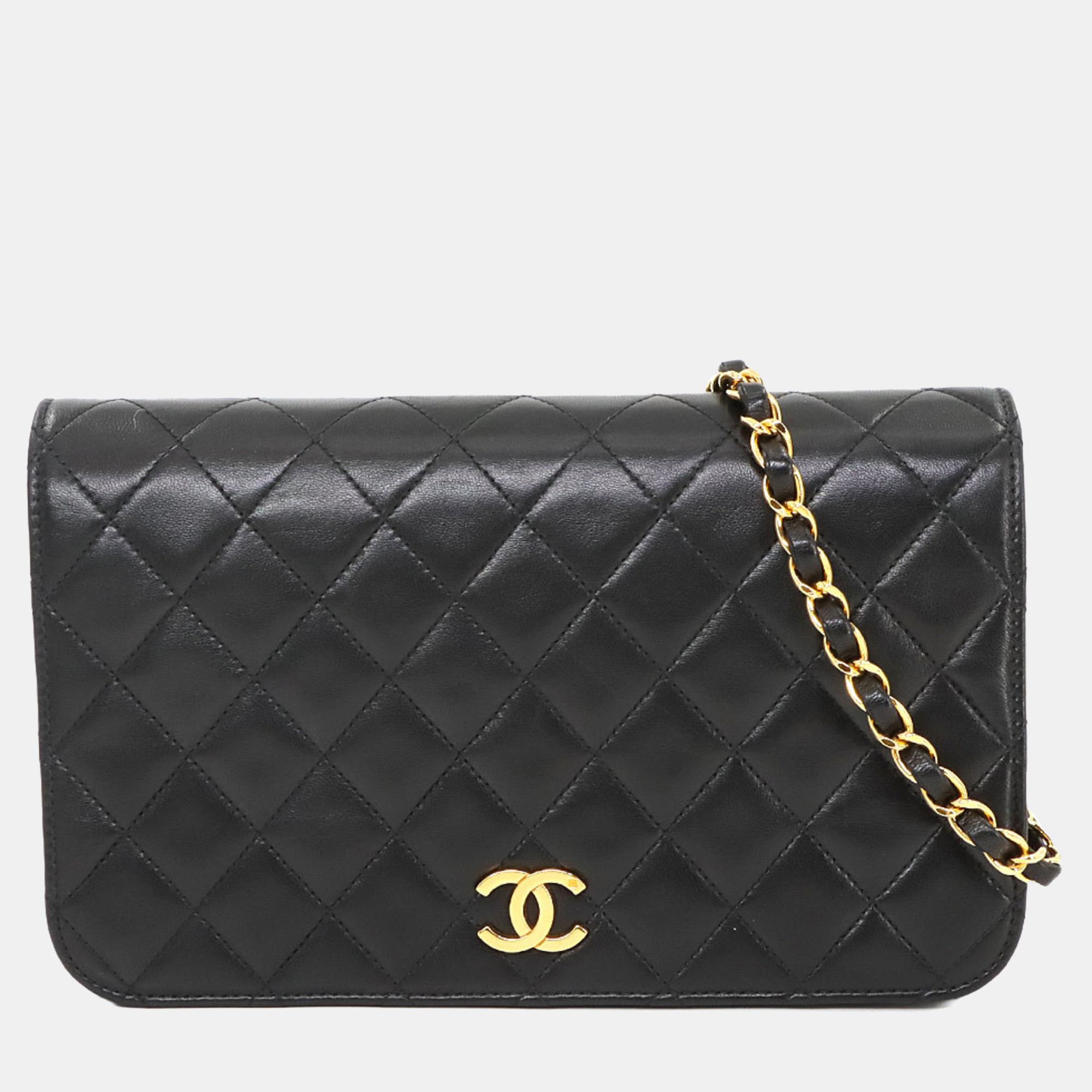 

Chanel Matelasse Chain Shoulder Bag Leather Black Gold Metal Fittings Push Lock