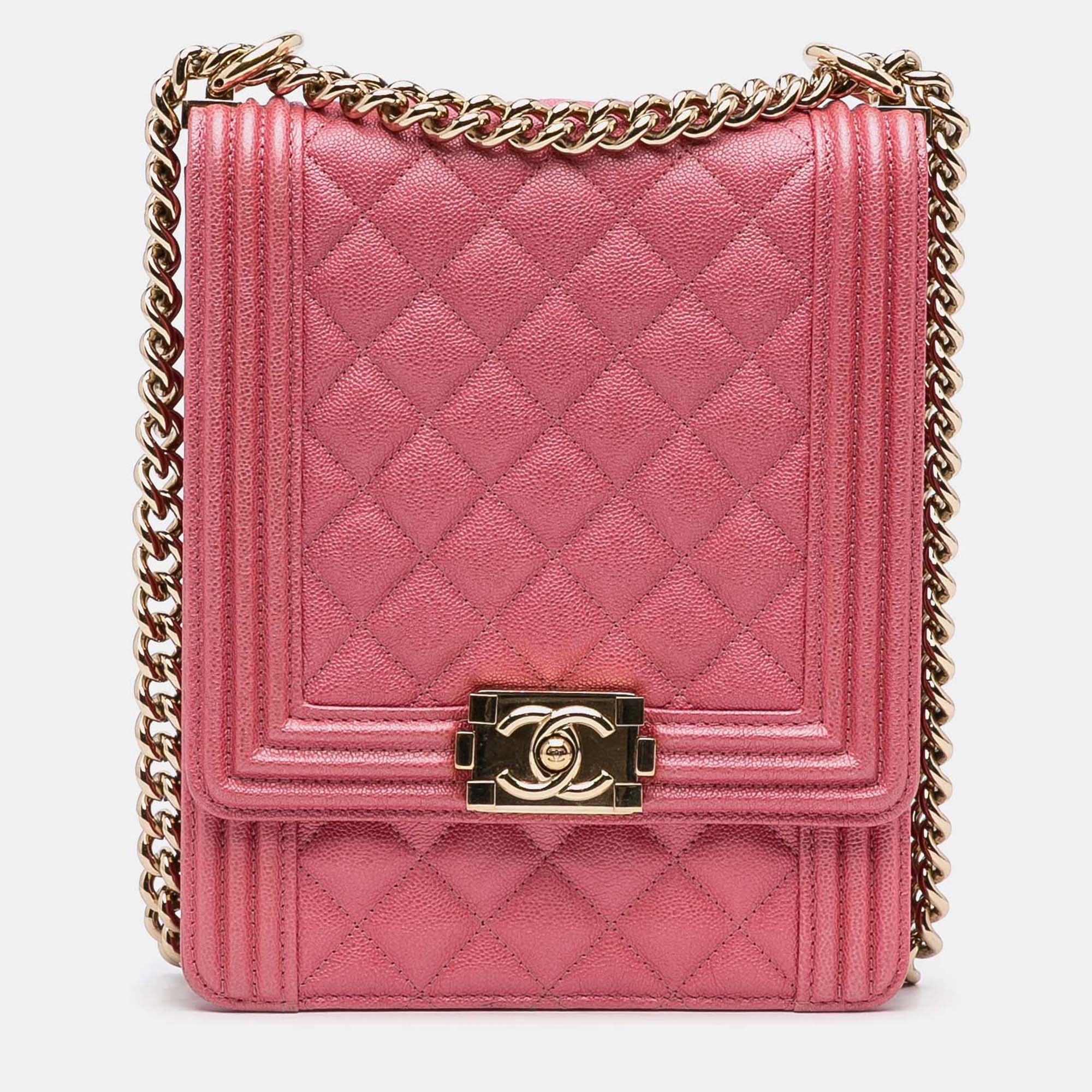 

Chanel Pink North South Boy Flap