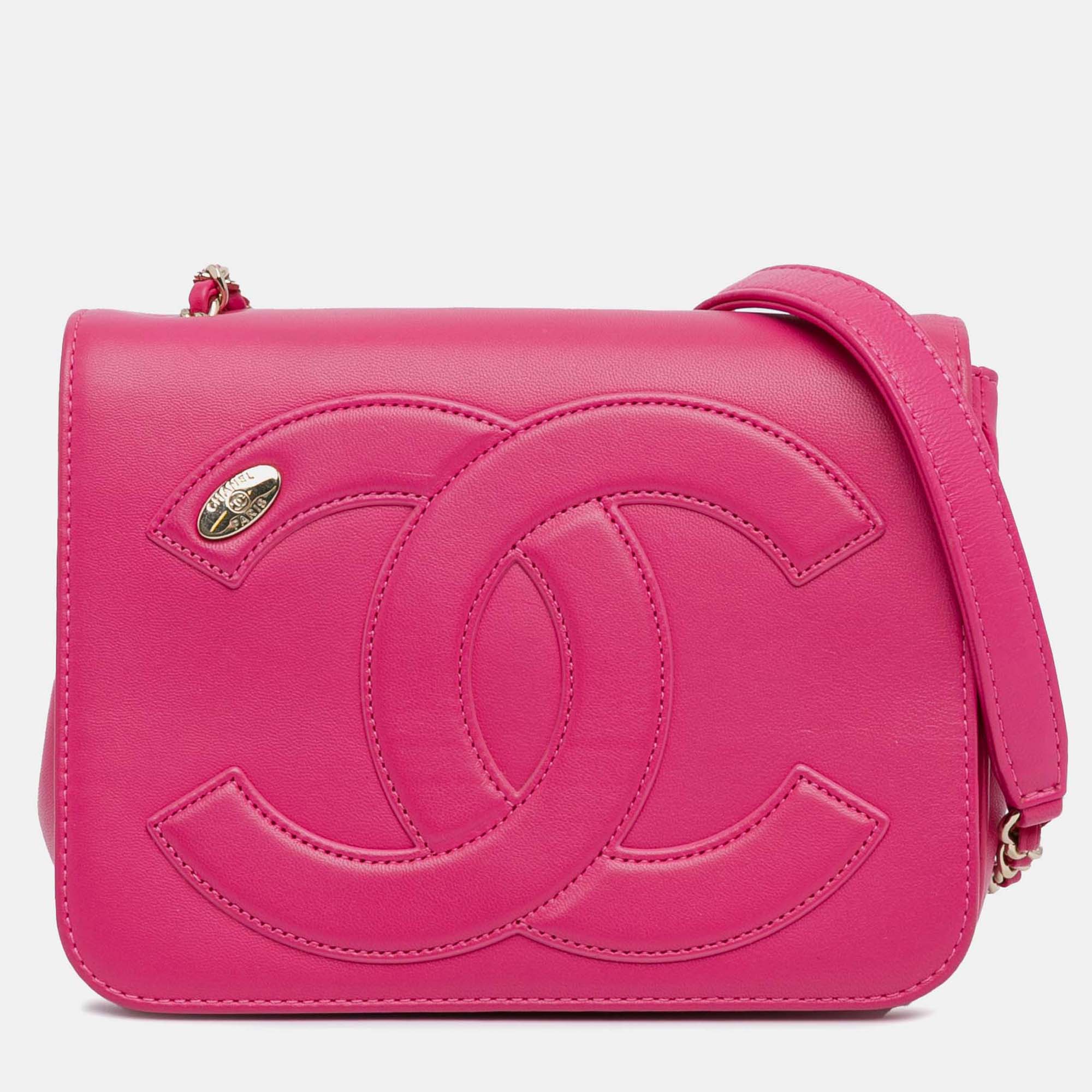 

Chanel Pink Lambskin CC Mania Flap