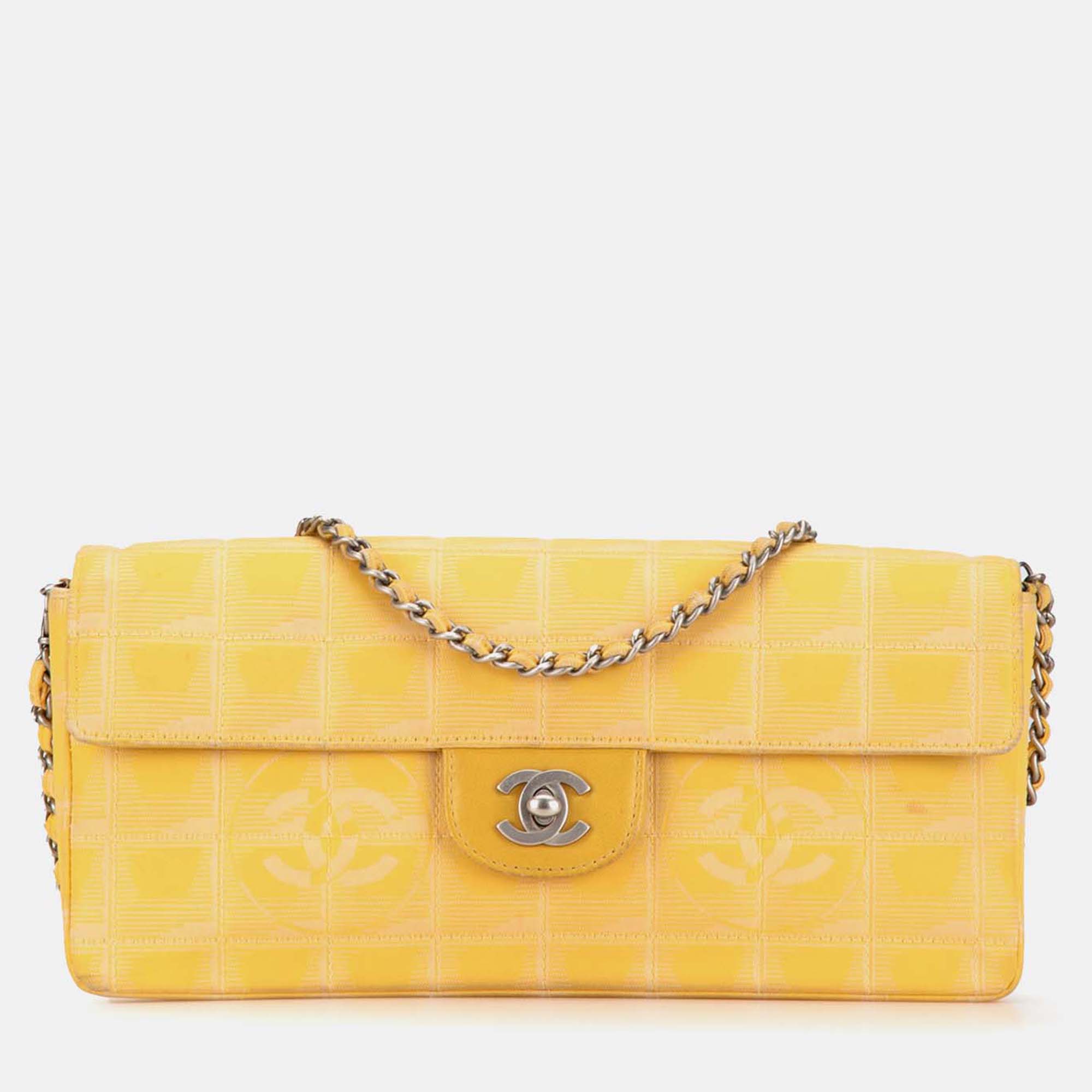 

Chanel Yellow New Travel Line Nylon East West Flap