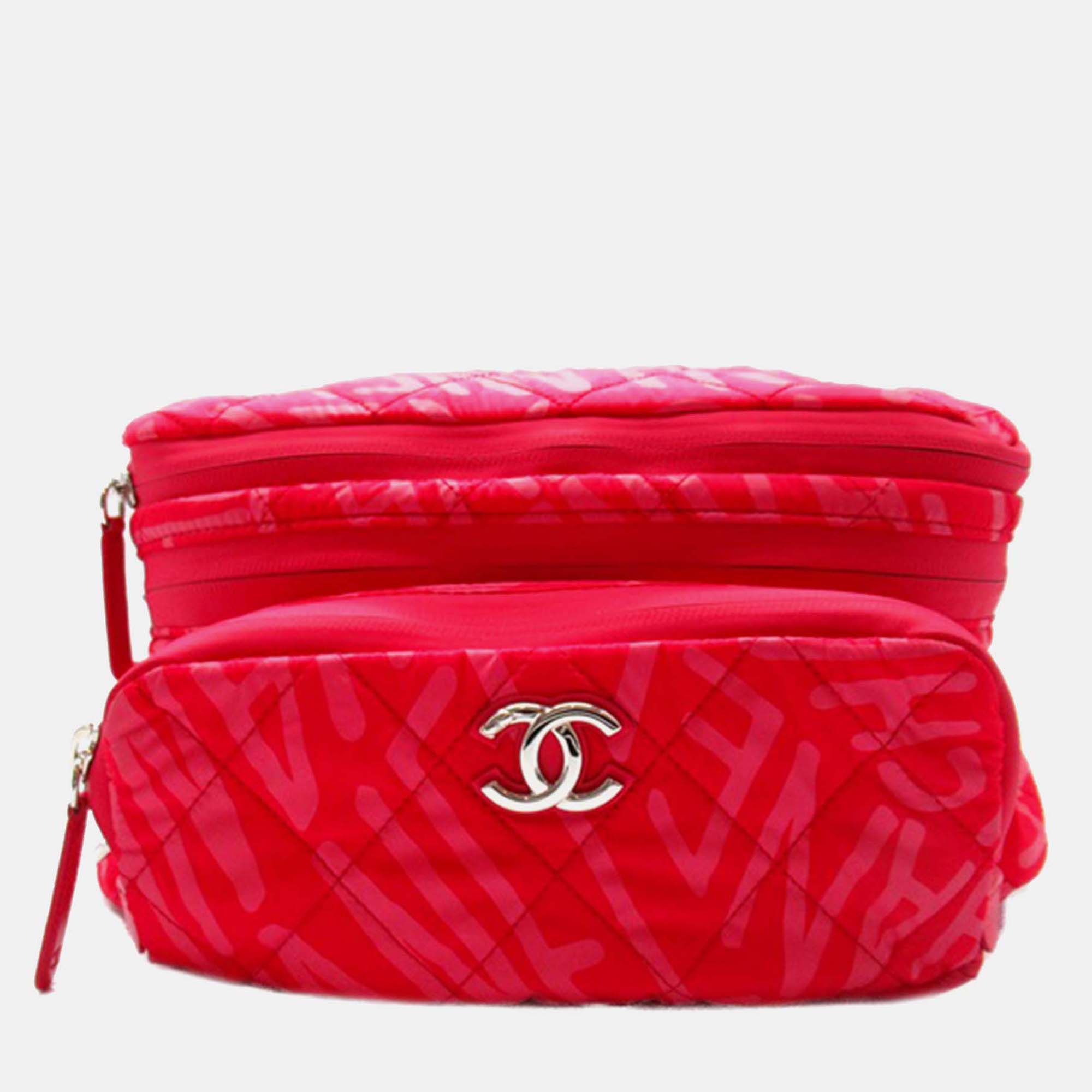 

Chanel Pink Printed Nylon Coco Neige Convertible Backpack