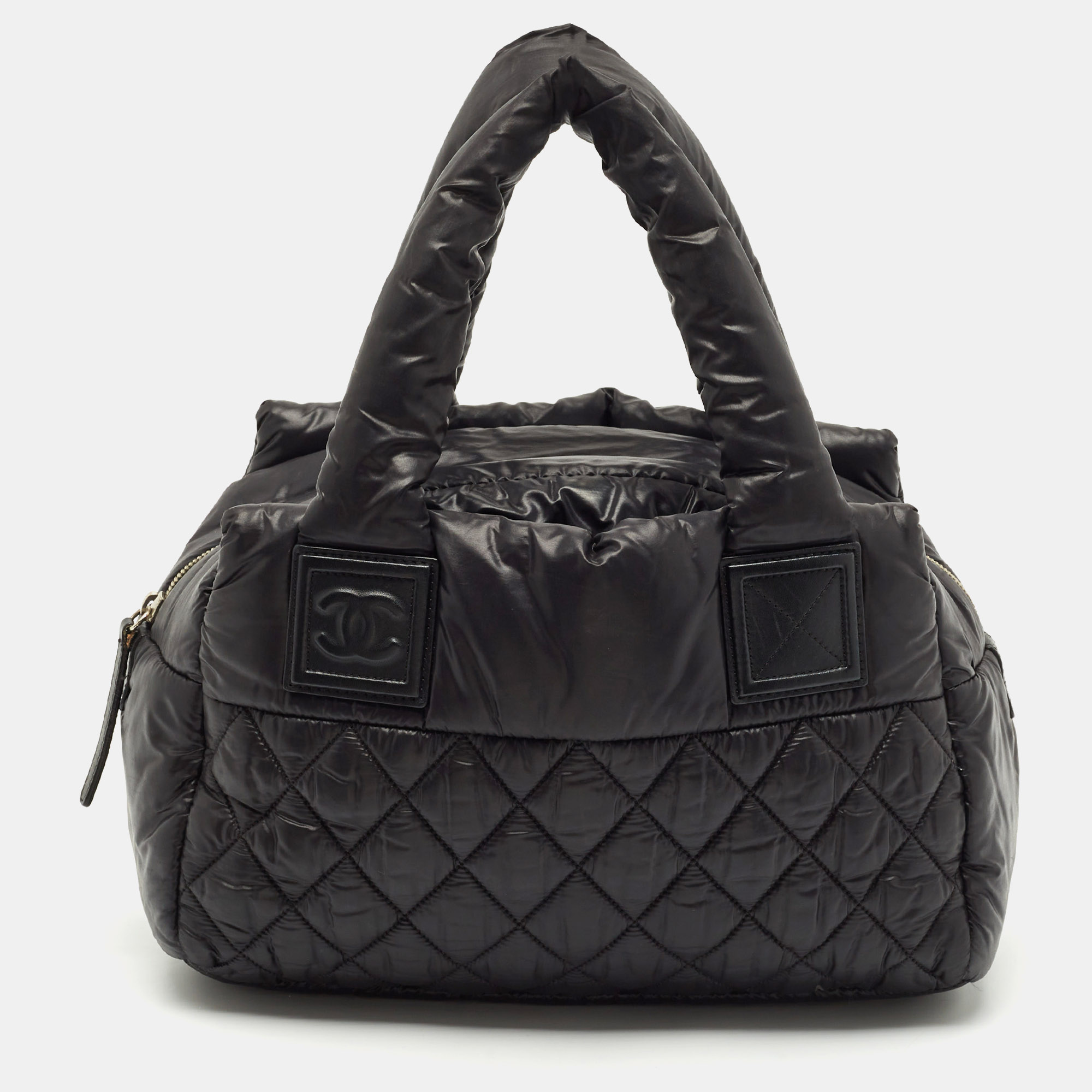 

Chanel Black Quilted Nylon Coco Cocoon Bowler Bag