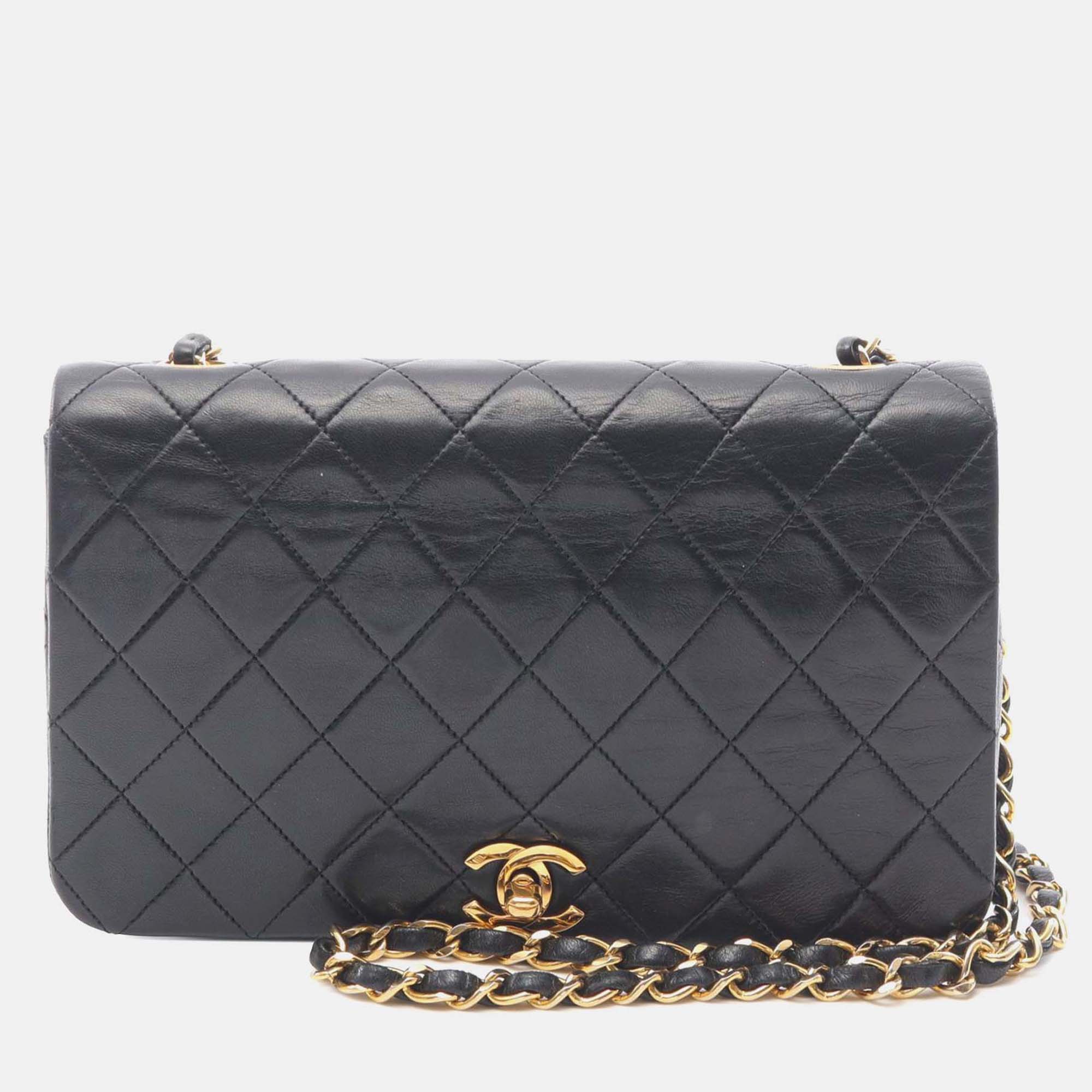 

Chanel Black CC Quilted Lambskin Full Flap