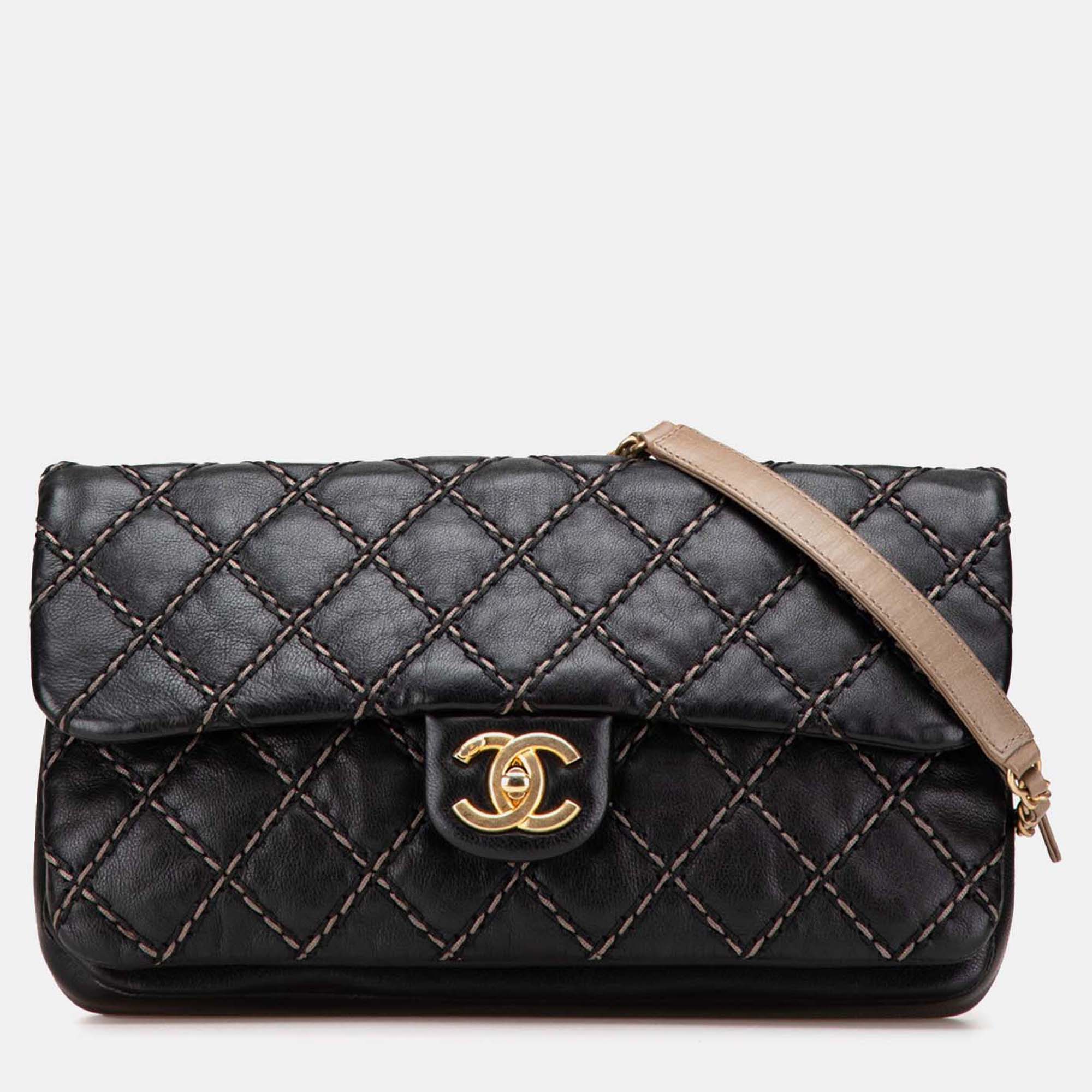 

Chanel Black Paris Dallas Quilted Calfskin Chic Stitch Flap