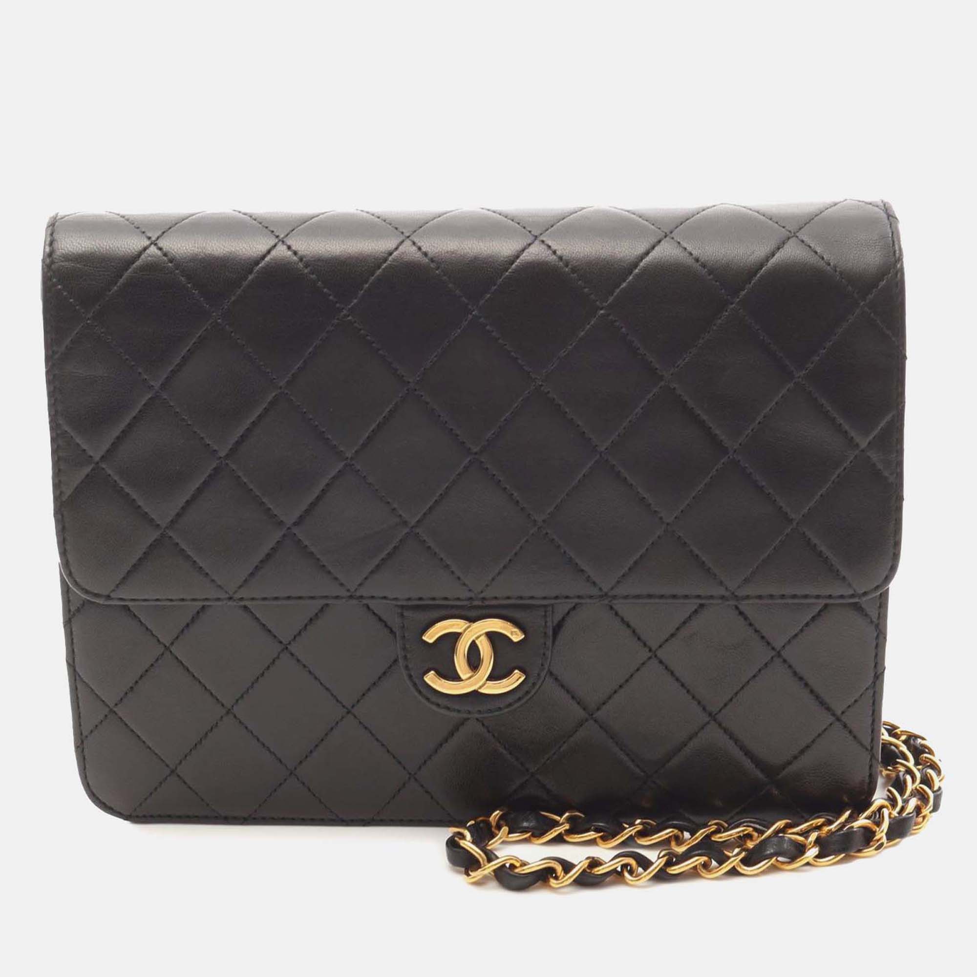 

Chanel Quilted Lambskin Single Flap, Black