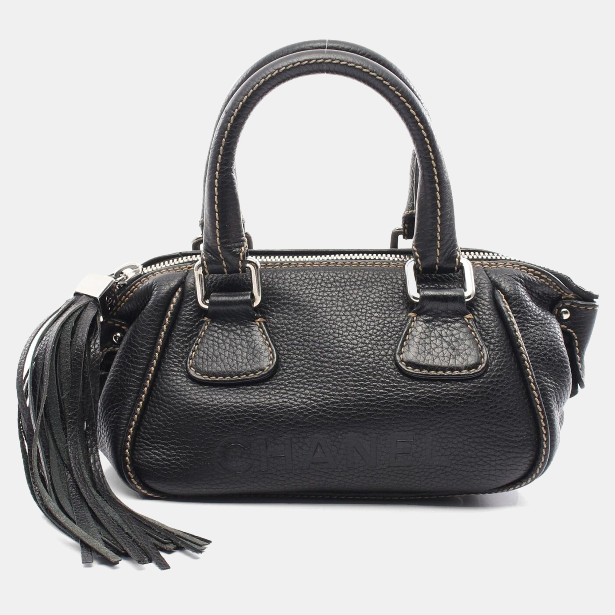 

Chanel CC Coco Black Grained Calfskin Handbag SHW