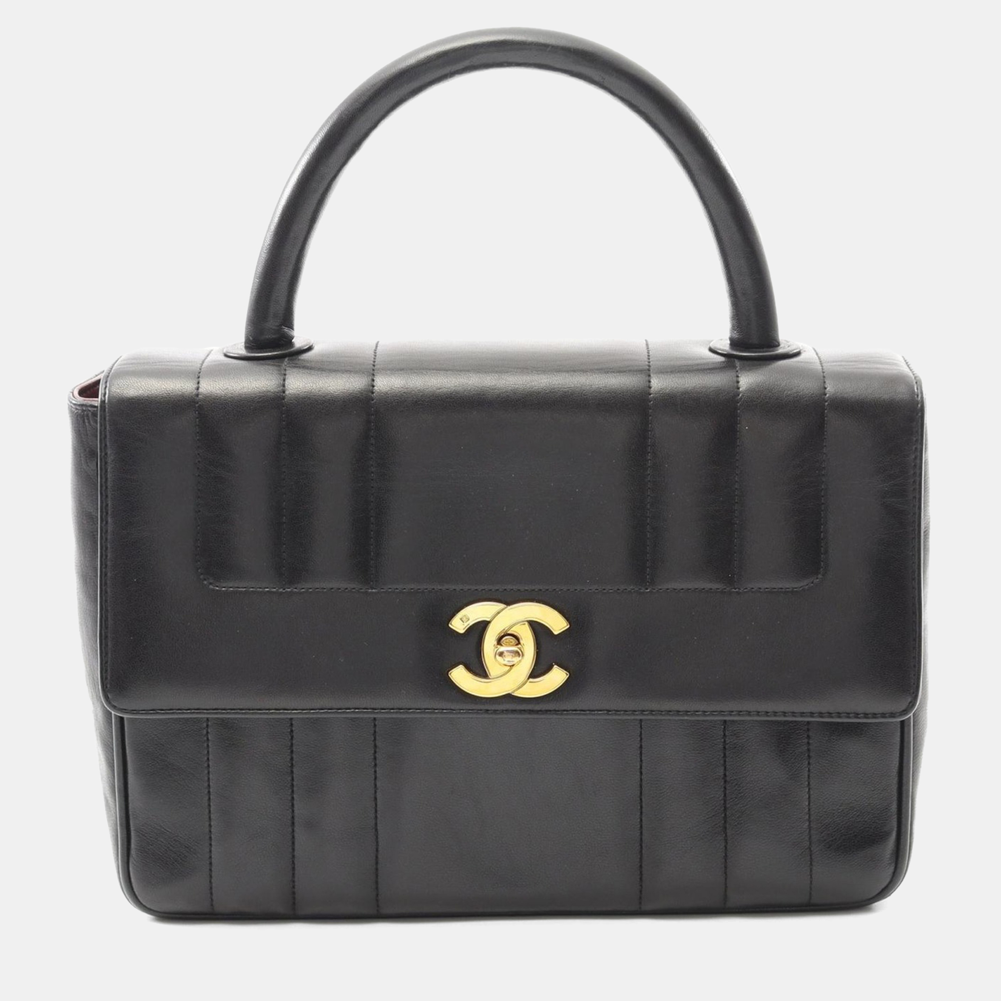 

Chanel CC Coco Mademoiselle Black Lambskin Medium Handbag GHW