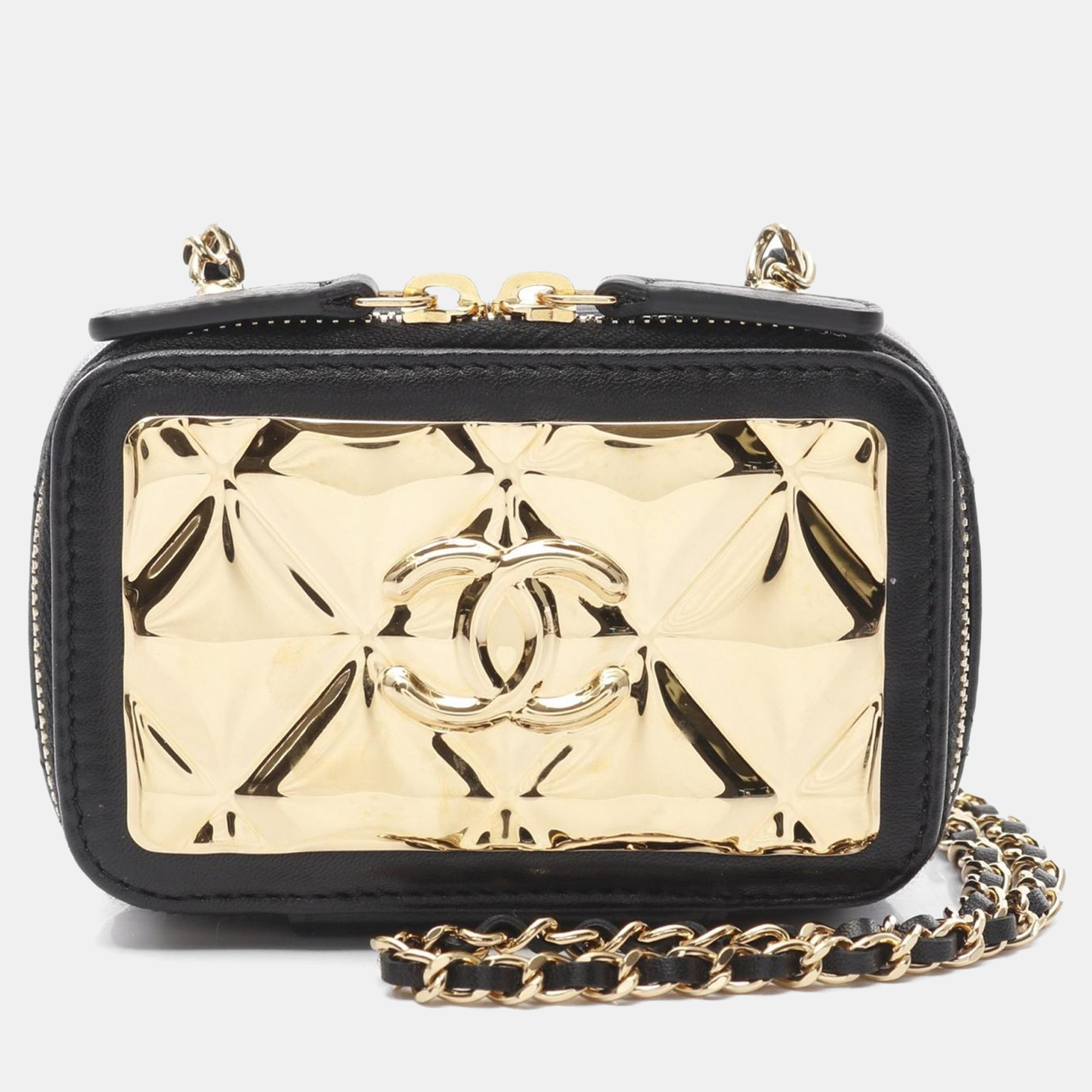 

Chanel Black Lambskin CC Coco Mini Matelassé Shoulder Bag GHW