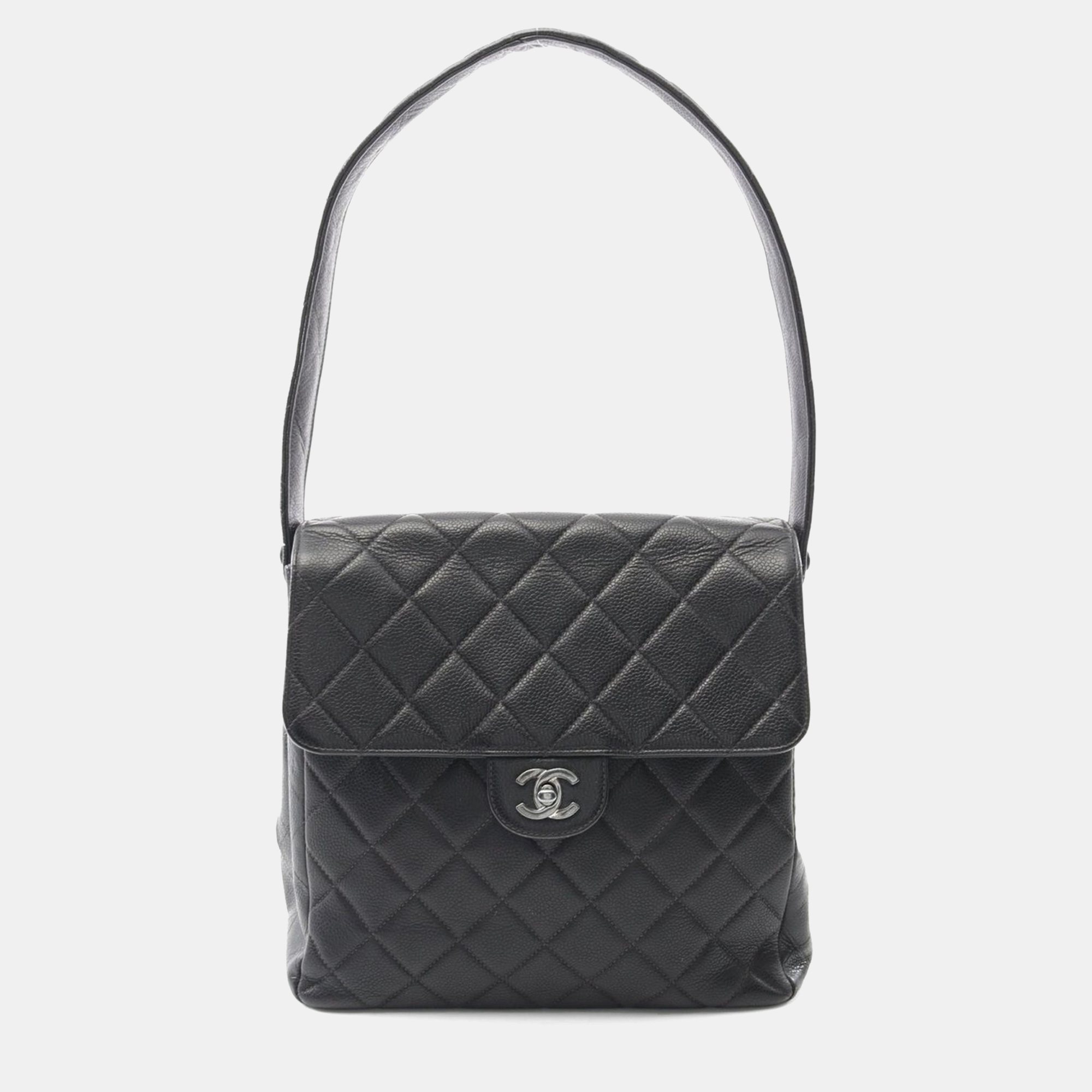 

Chanel CC Coco Double Face Matelasse Black Grained Calfskin Shoulder Bag SHW