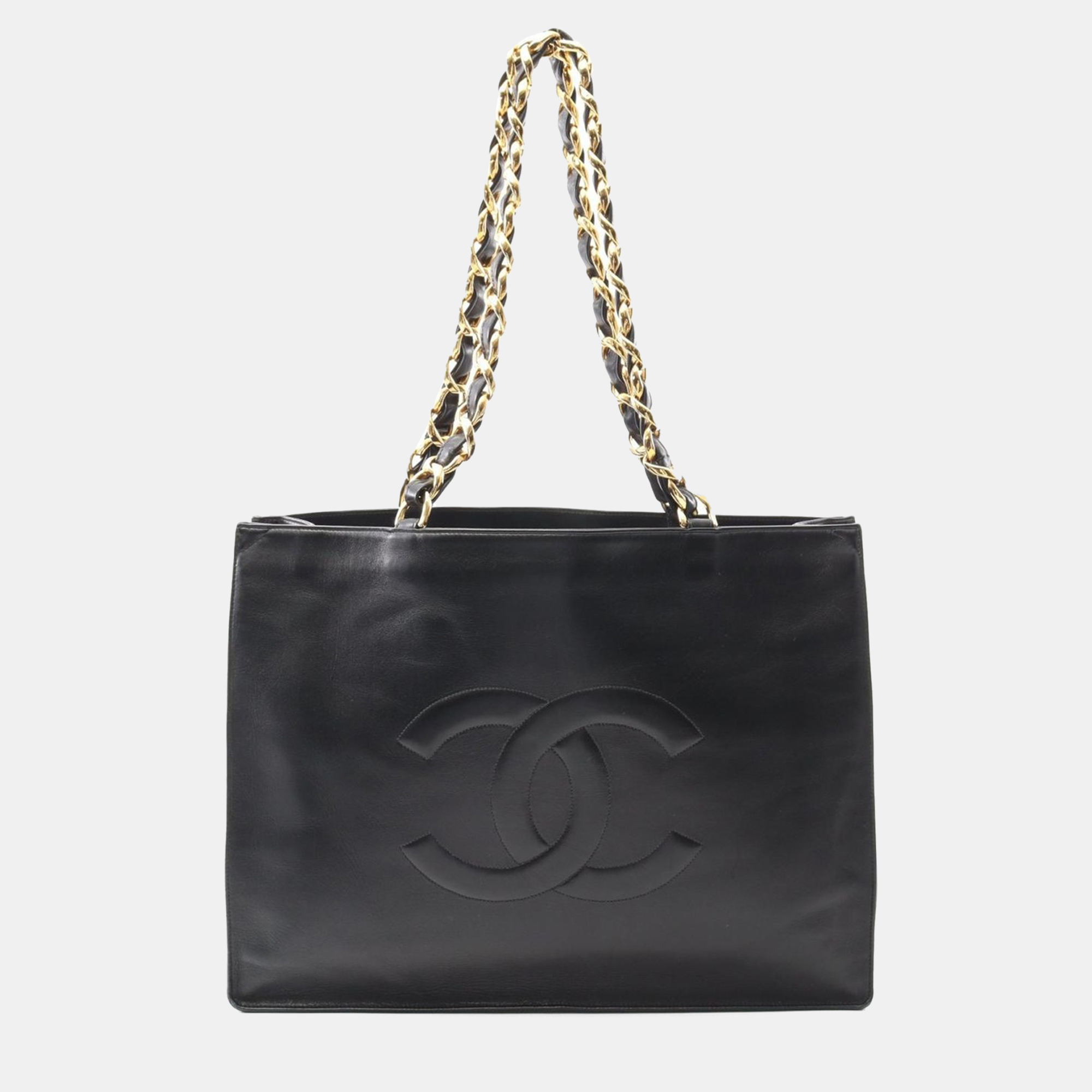 

Chanel CC Coco Mark Jumbo Black Calfskin Chain Shoulder Bag GHW