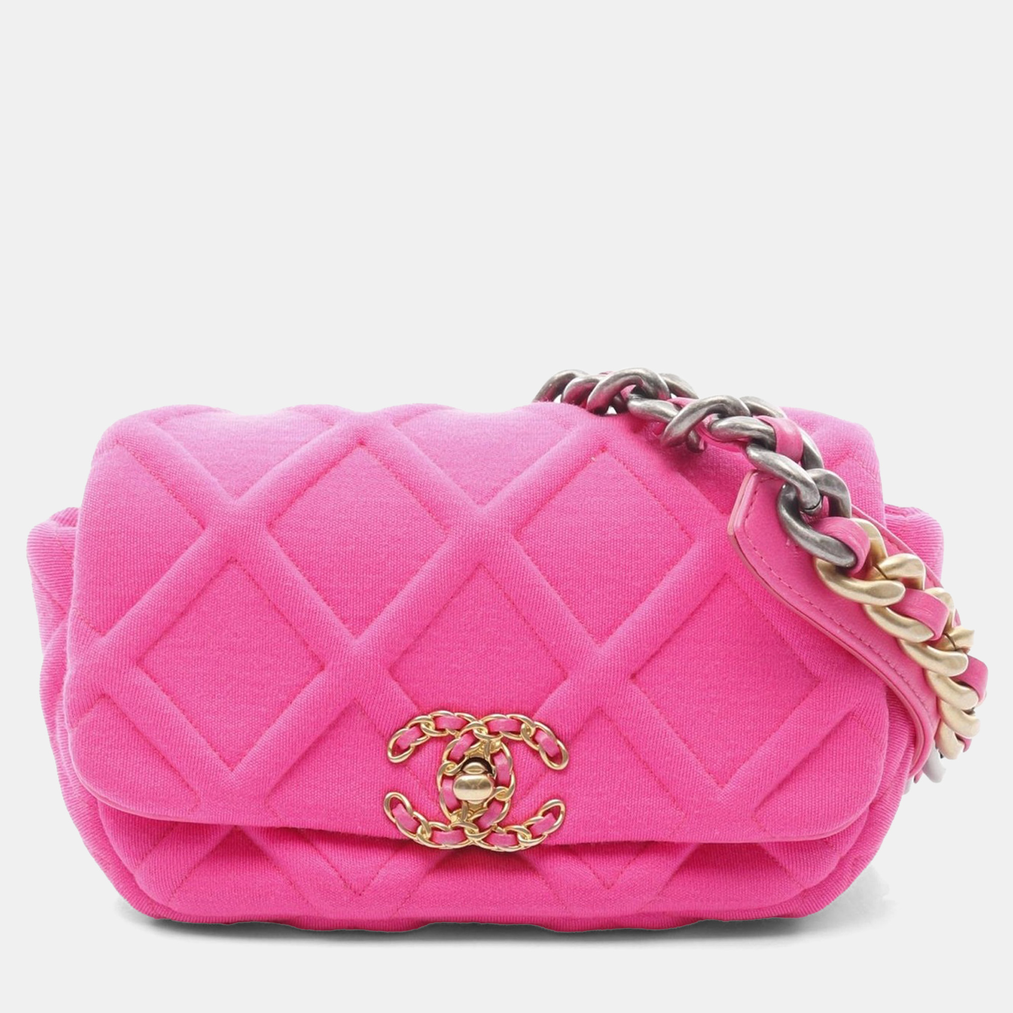

Chanel 19 Pink Fabric Shoulder Bag