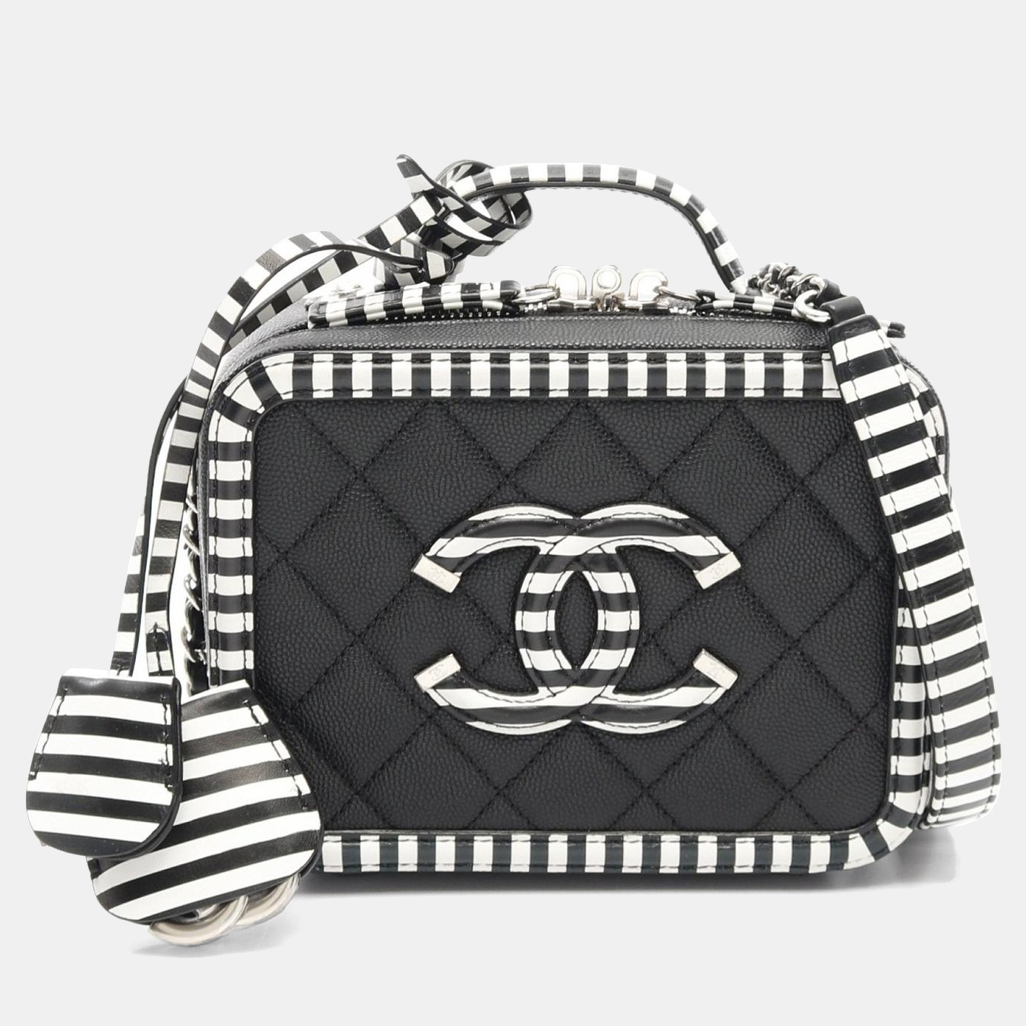 

Chanel CC Figley Coco Black Calf Grained Leather Small Vanity Shoulder Bag