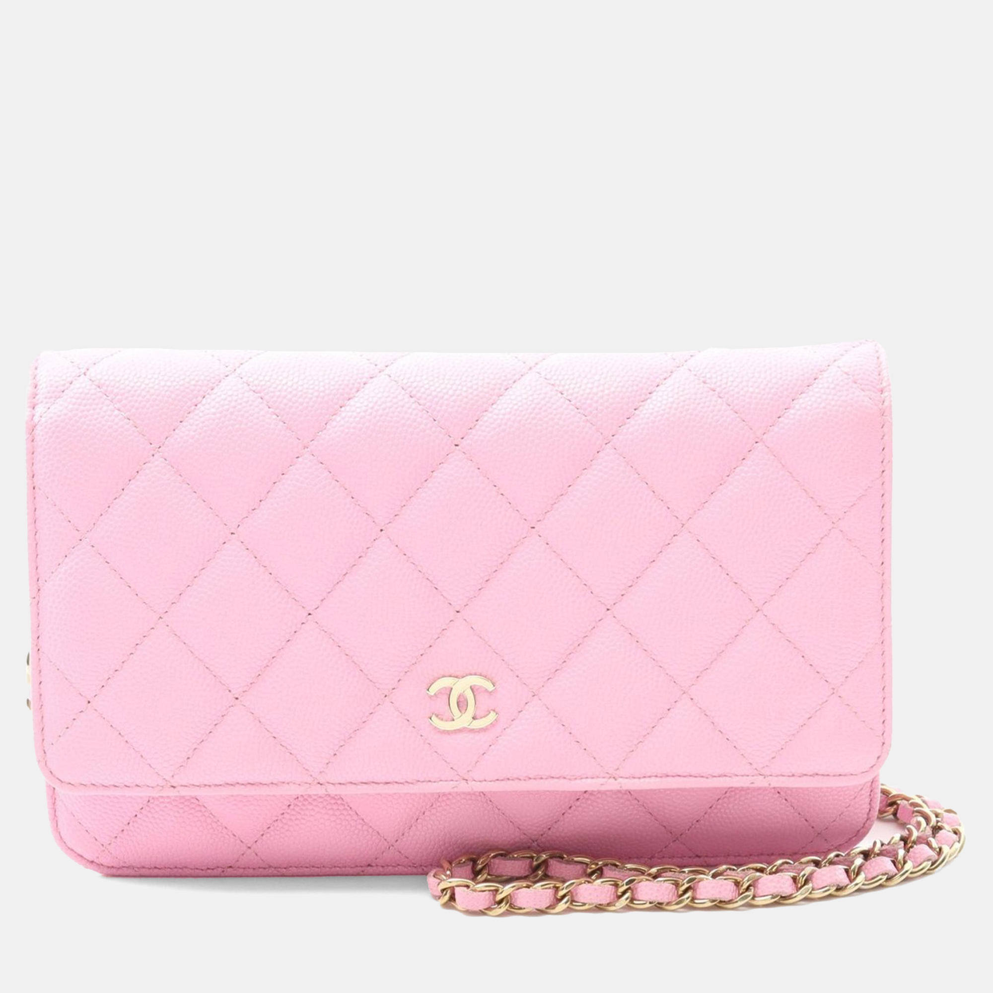 

Chanel Matelasse Chain Shoulder Bag Grained Calfskin Pink Ghw Woc