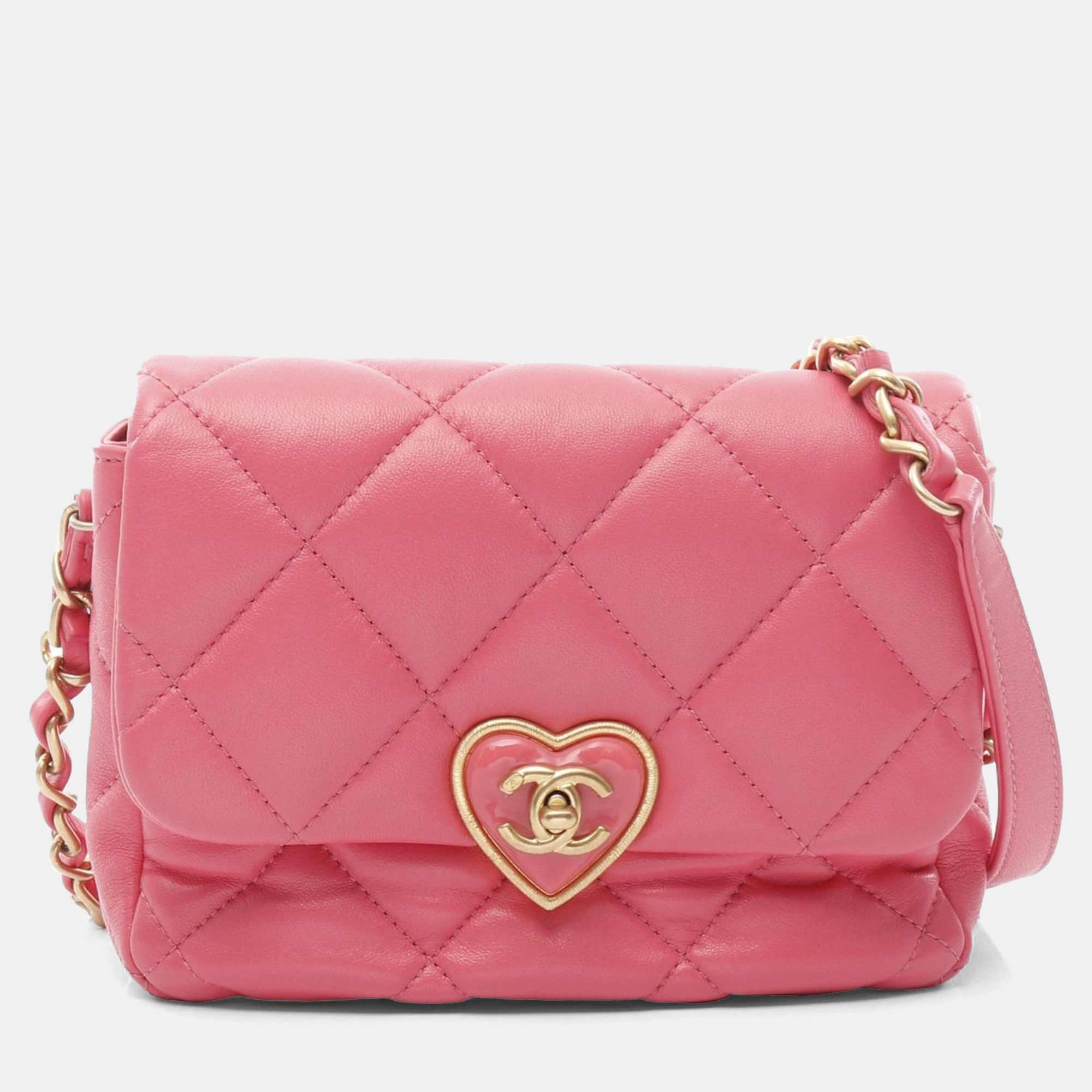 

Chanel Matelasse Heart Rock Shoulder Bag Lambskin Pink Cc