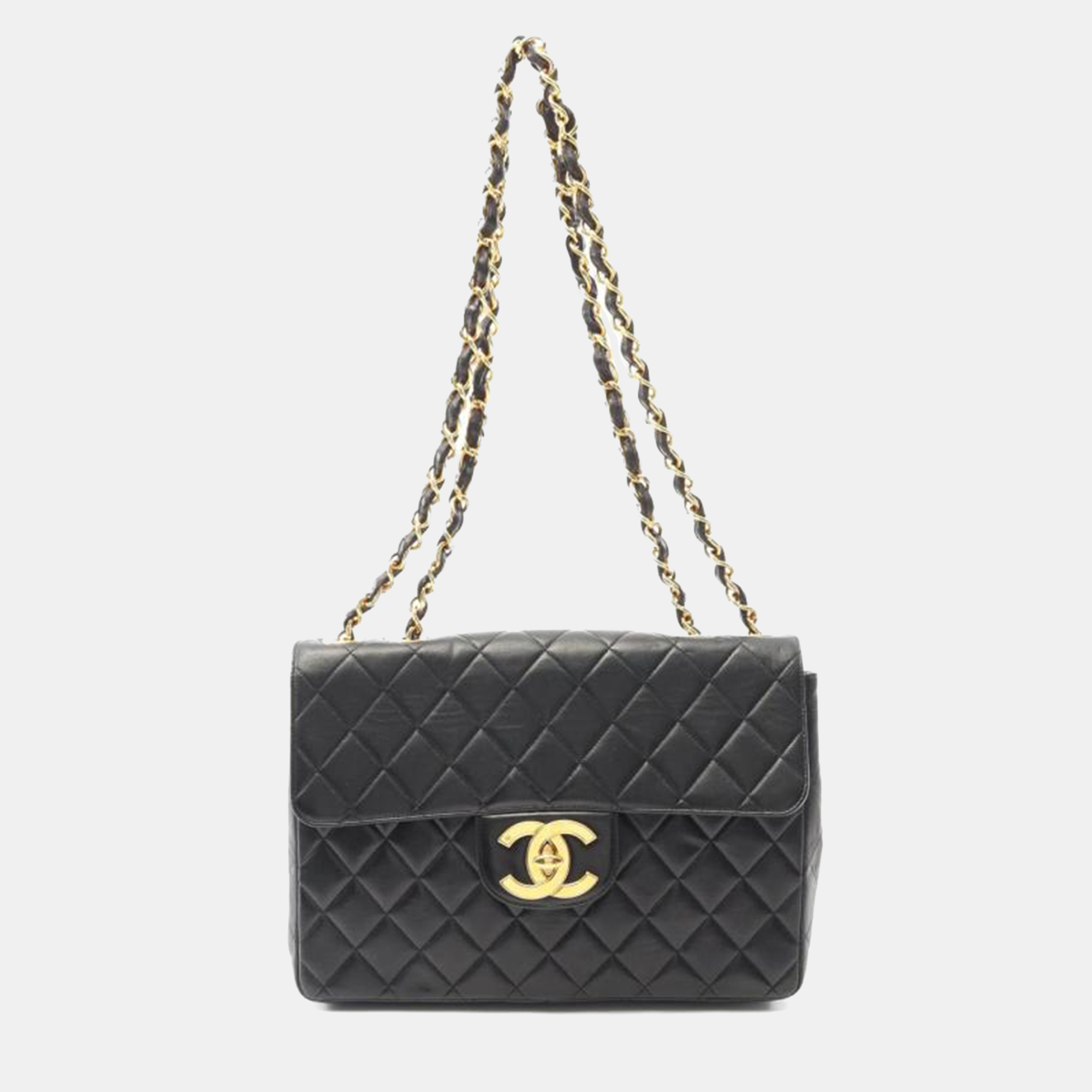 

Chanel Jumbo Single Flap Black Lambskin Women's Shoulder Bag