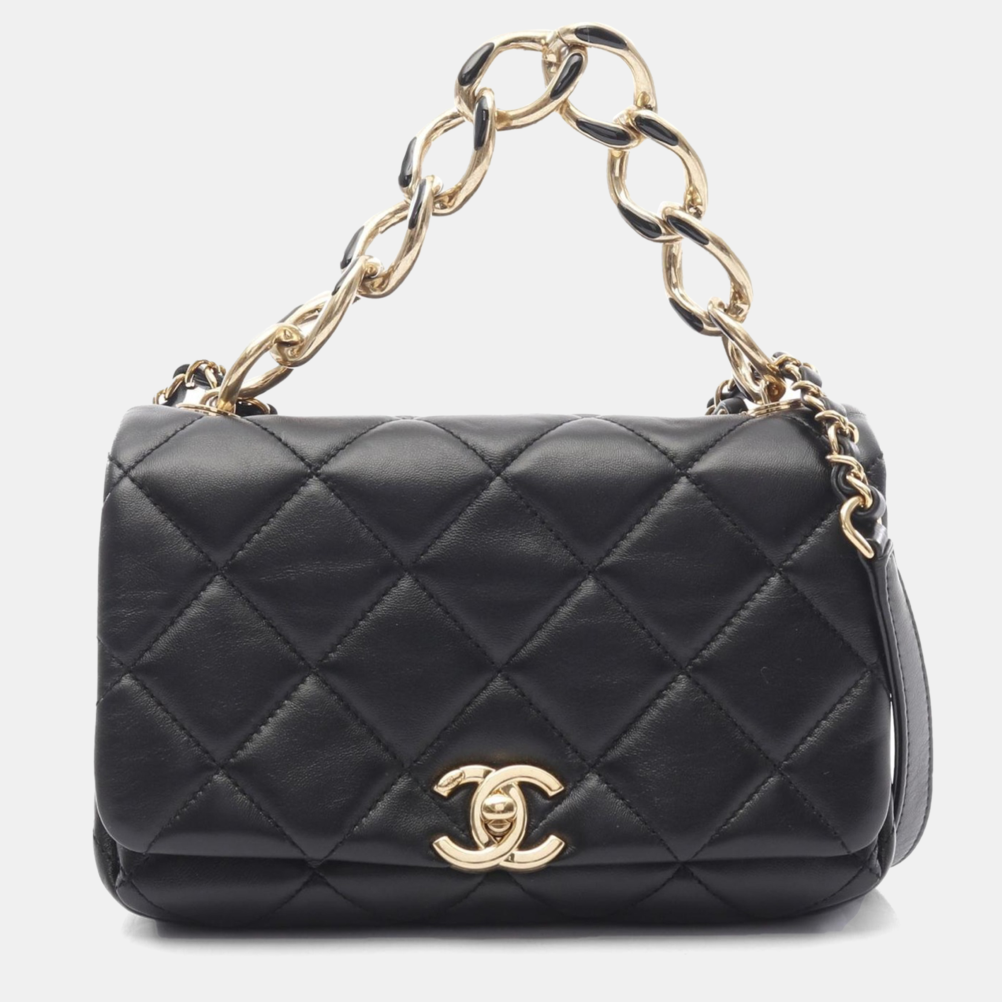 

Chanel Mini Matelasse 20 Crossbody Cc Leather Black Shoulder Bag