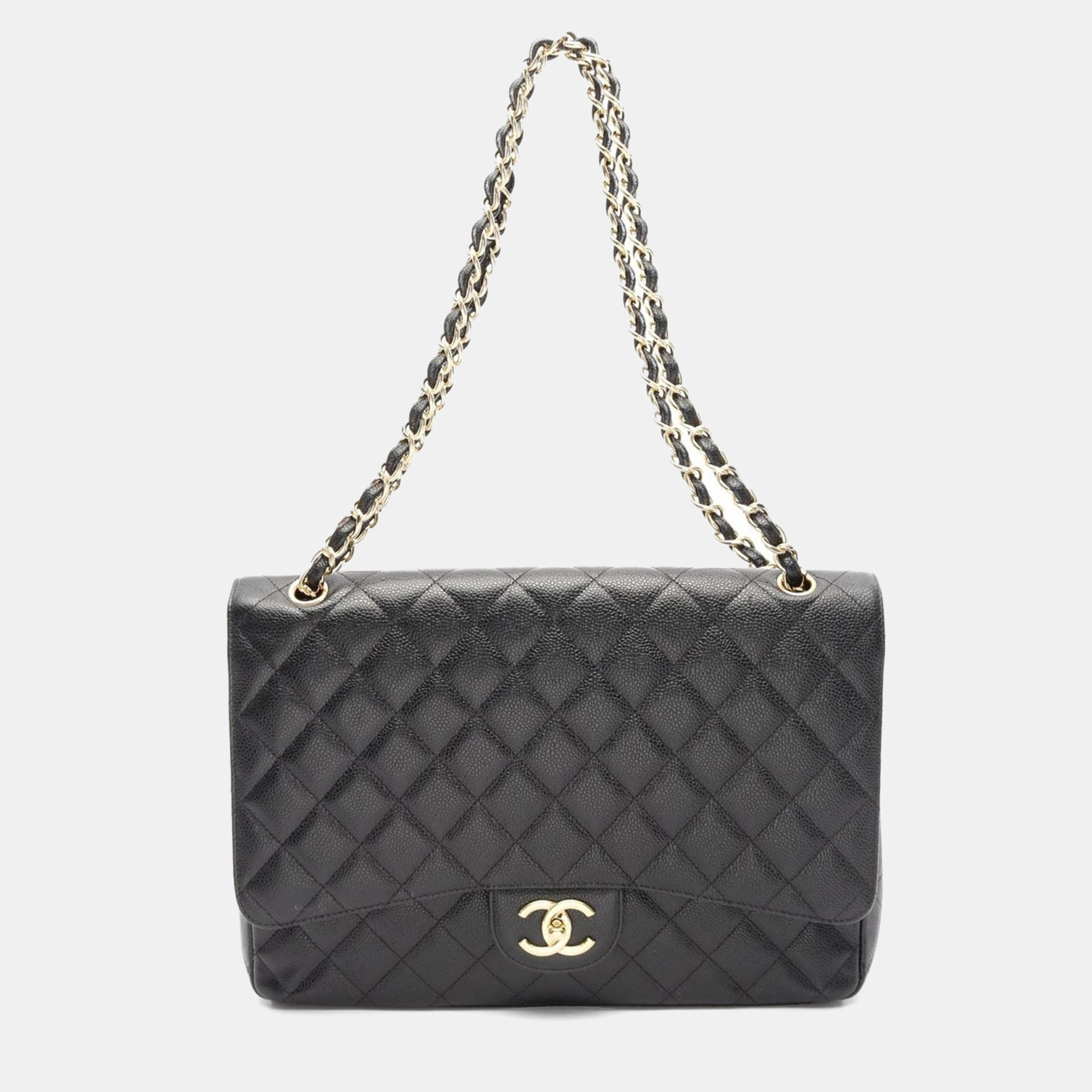 

Chanel Jumbo Matelasse 34 W Flap Shoulder Bag Leather Black Ghw Cc