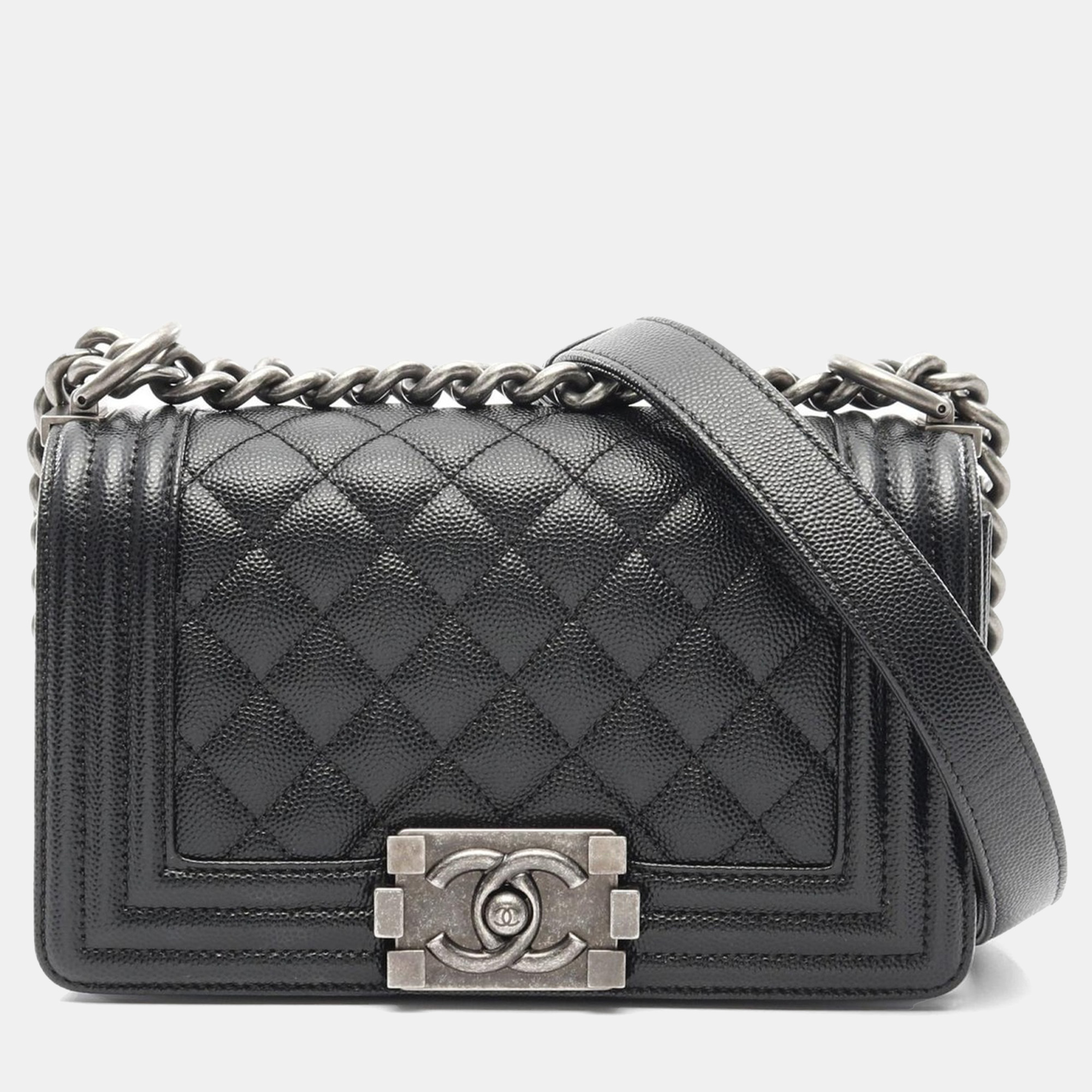 

Chanel Boy Chanel Small Chain Shoulder Bag Leather Black Shw