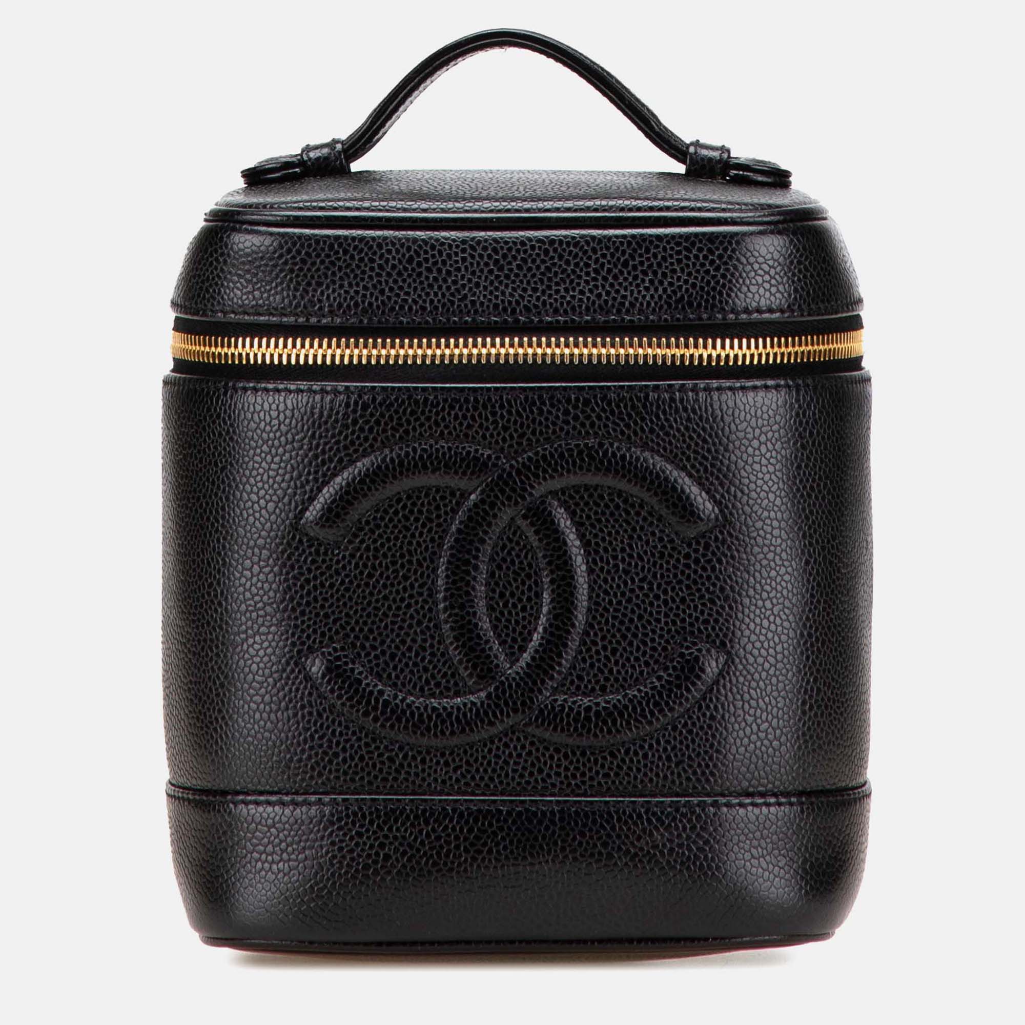 

Chanel Black CC Caviar Vanity Case
