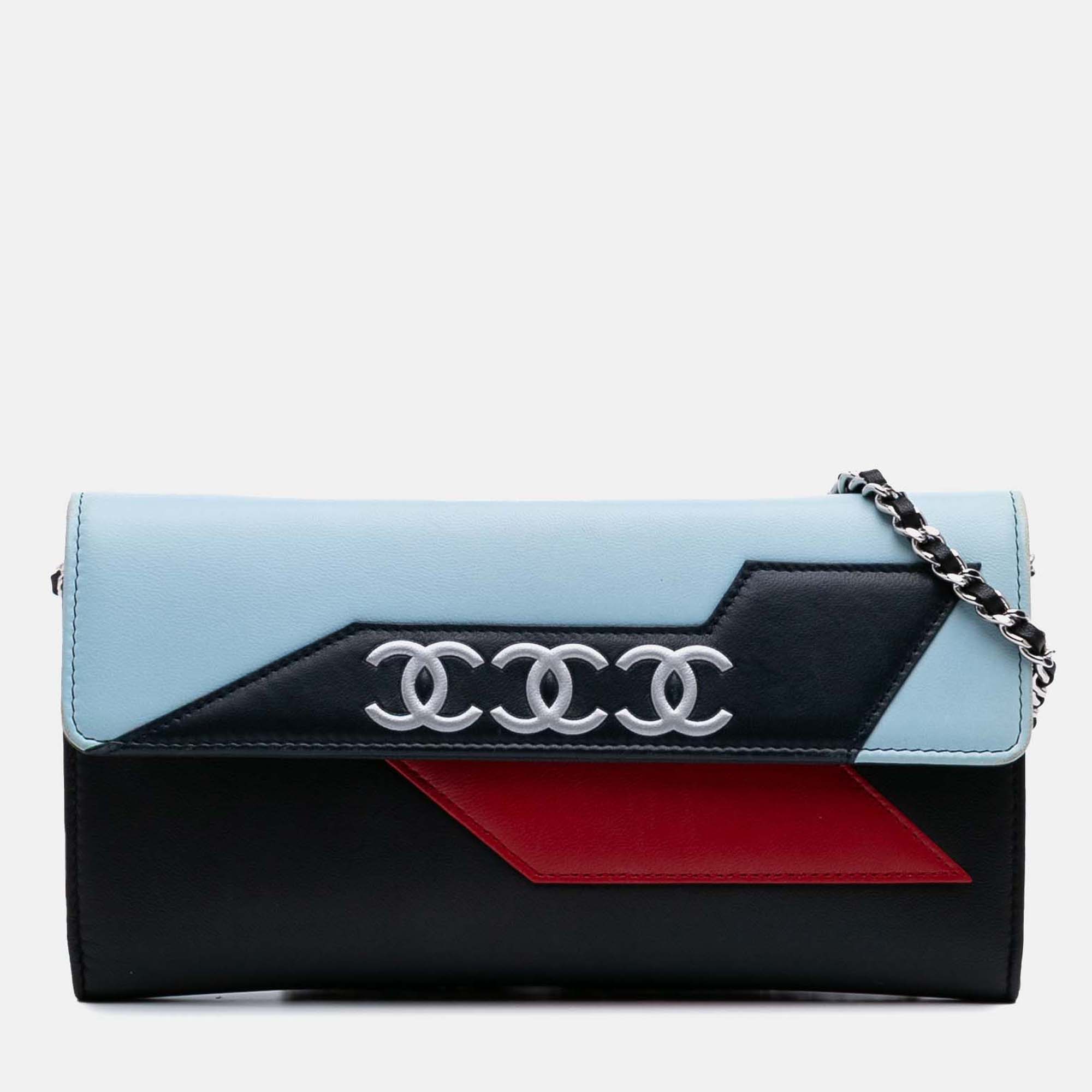 

Chanel Lambskin Airlines Wallet On Chain, Blue