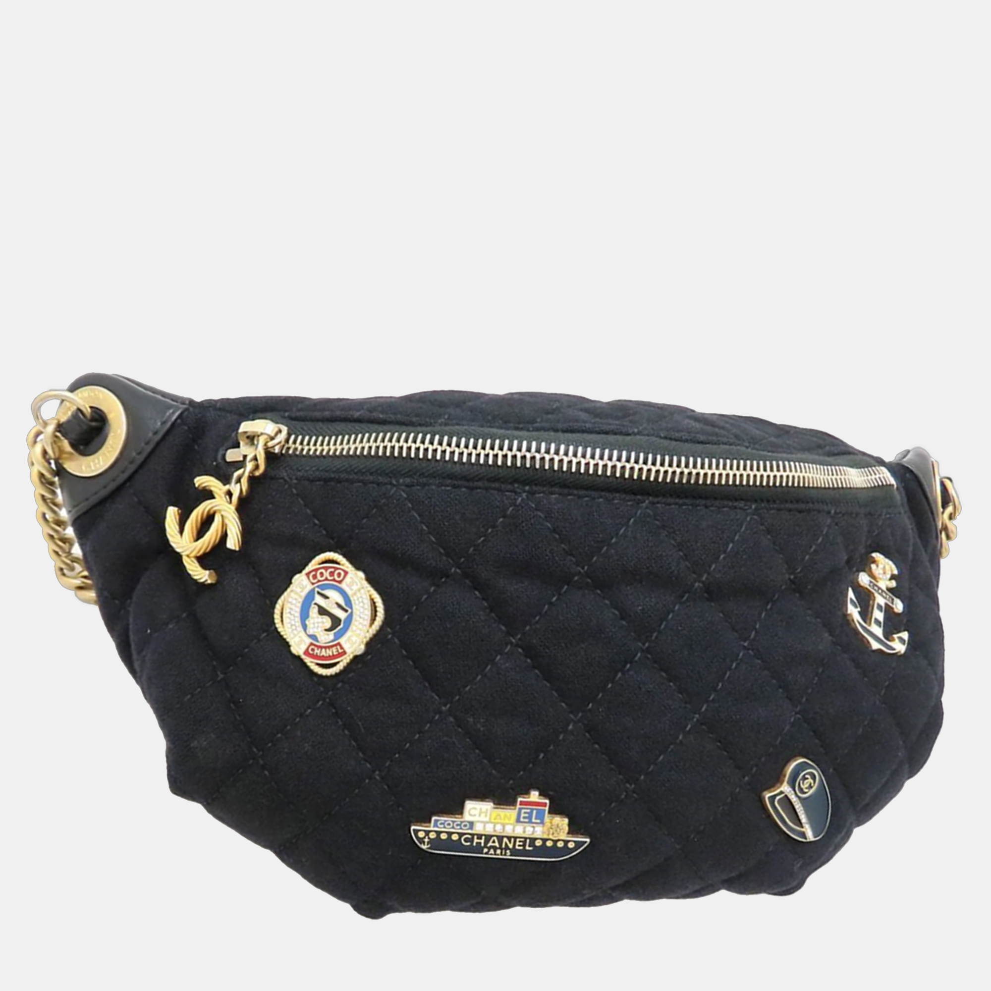 

Chanel Paris Hamburg A57869 Body Bag Lambskin X Wool Black