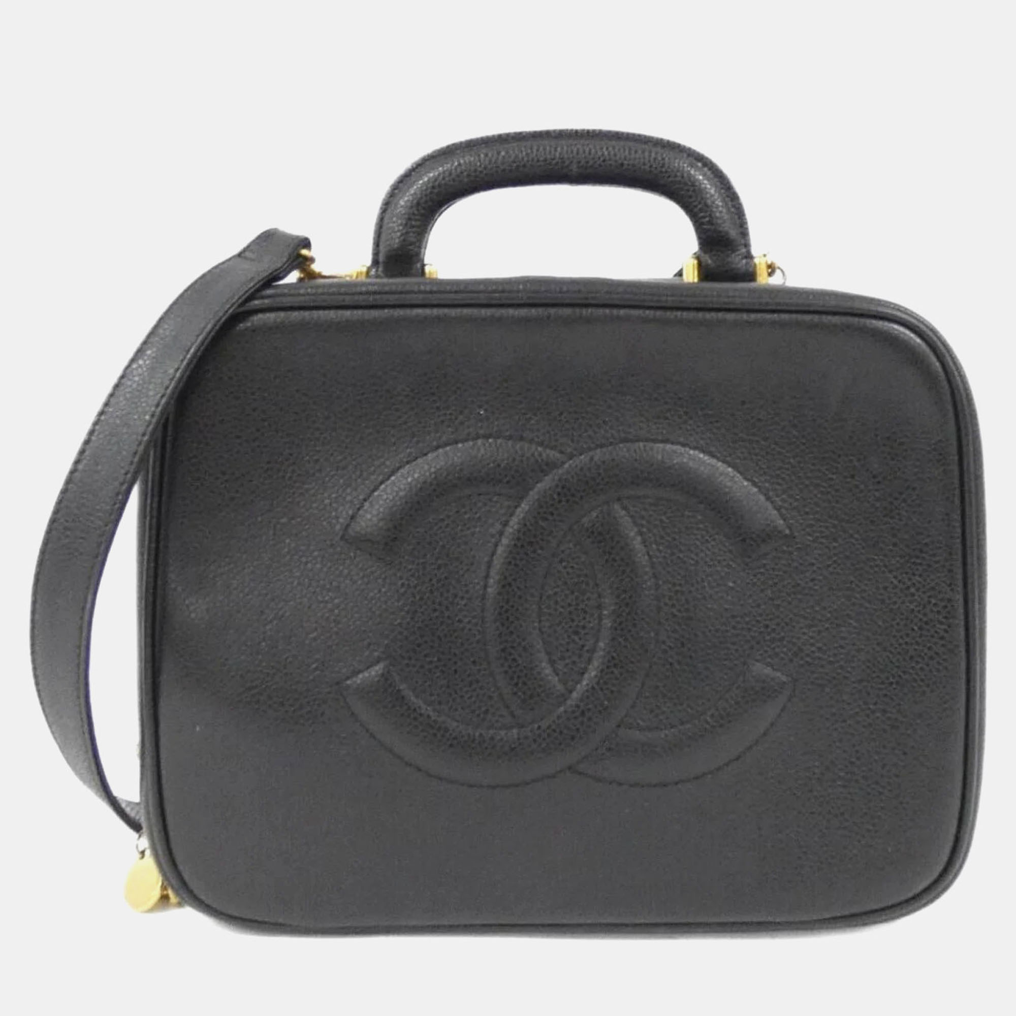 

Chanel Black Grained Calfskin CC Handbag