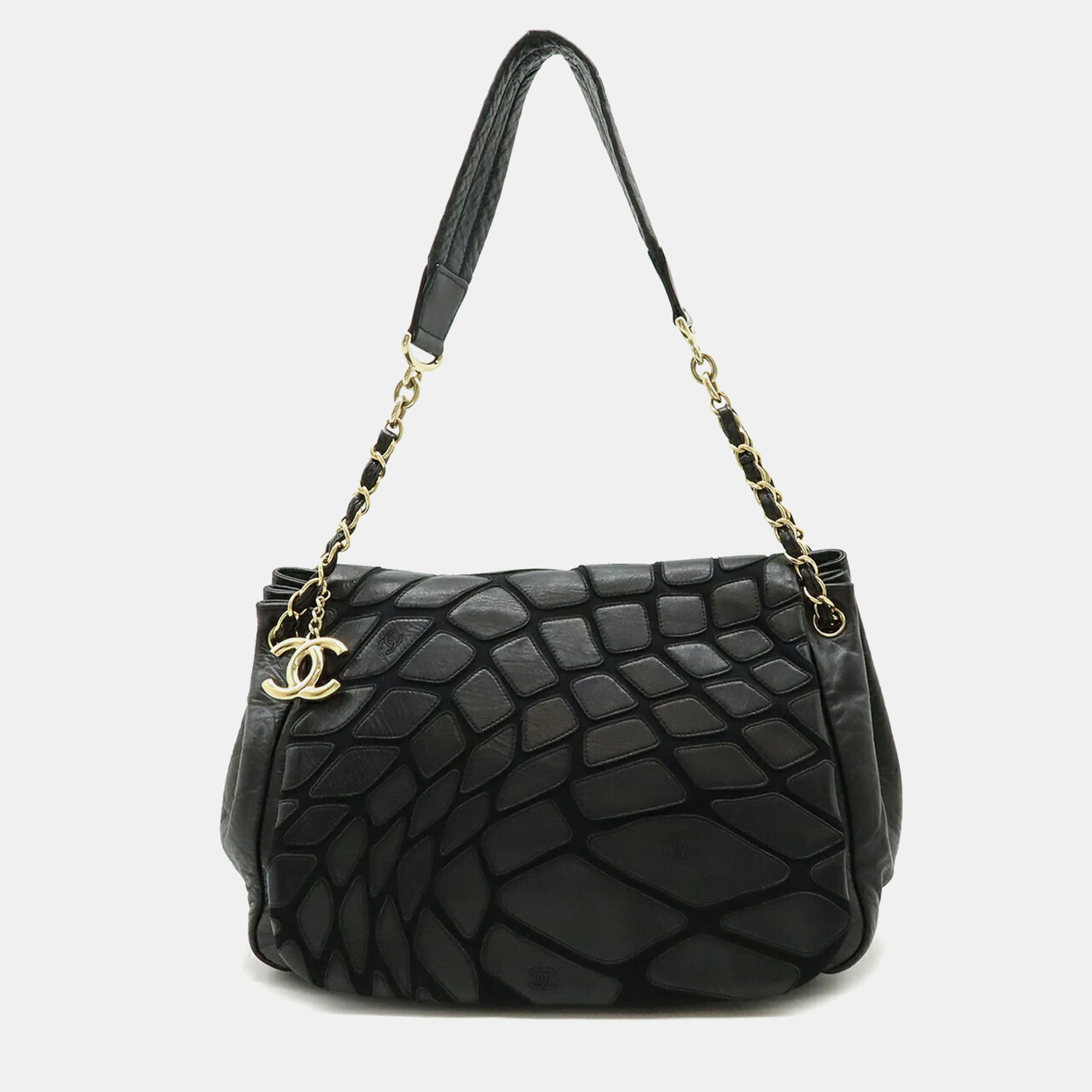 

Chanel Coco Mark Chain Black Lambskin Leather Flap Shoulder Bag GHW