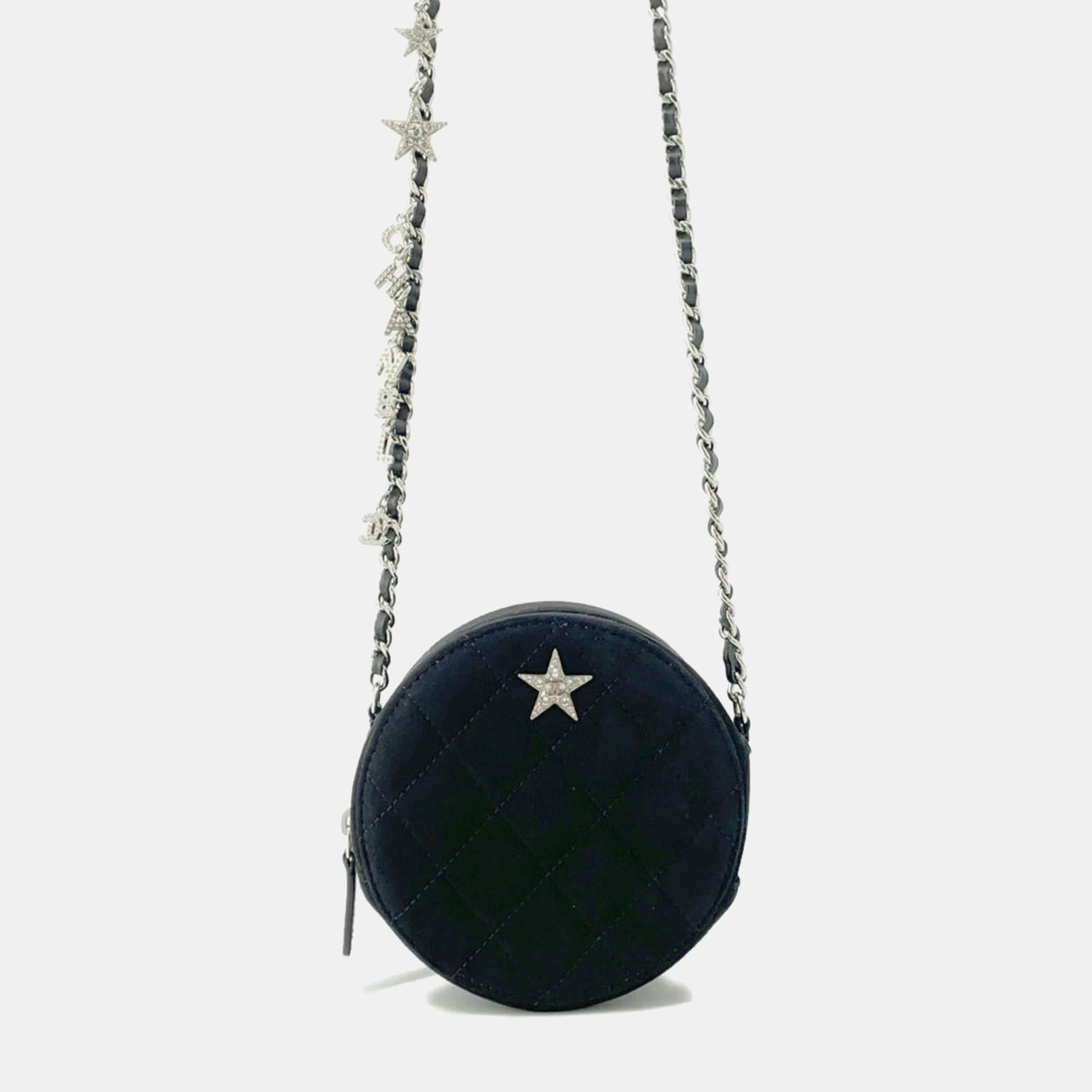

Chanel Matelasse Star Motif Coco Mark Round Black Suede Chain Shoulder Bag