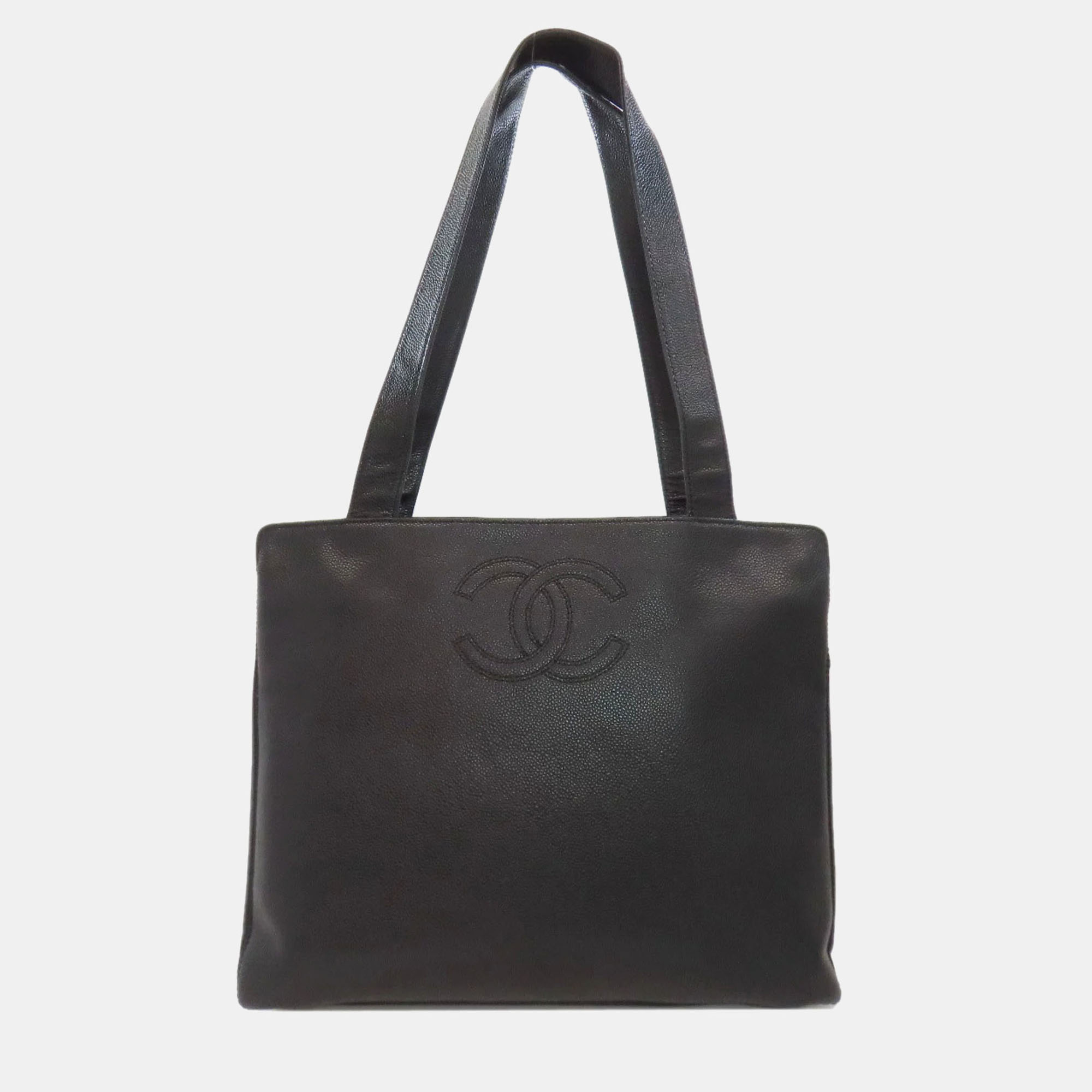 

Chanel Coco Mark Black Grained Calfskin Leather Tote