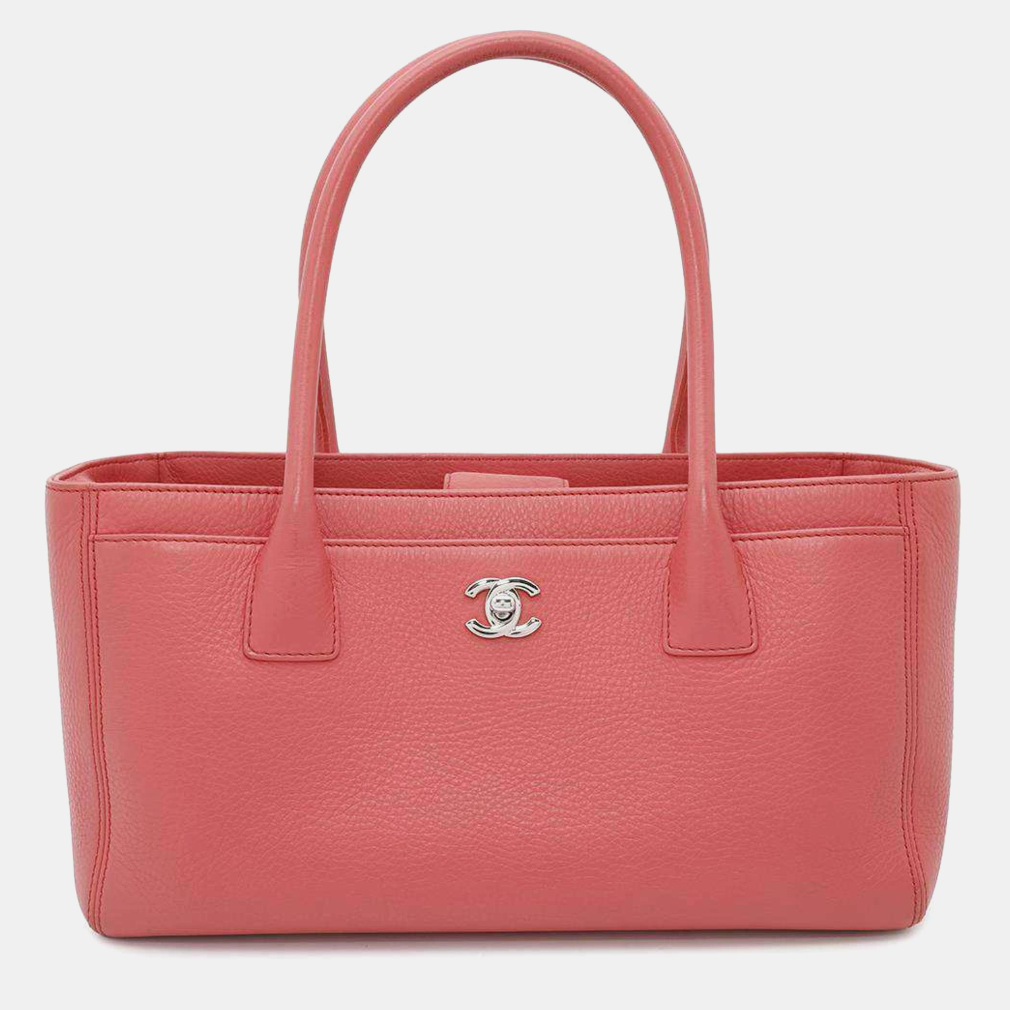 

Chanel Coco Mark Executive Line Leather Pink Tote Bag
