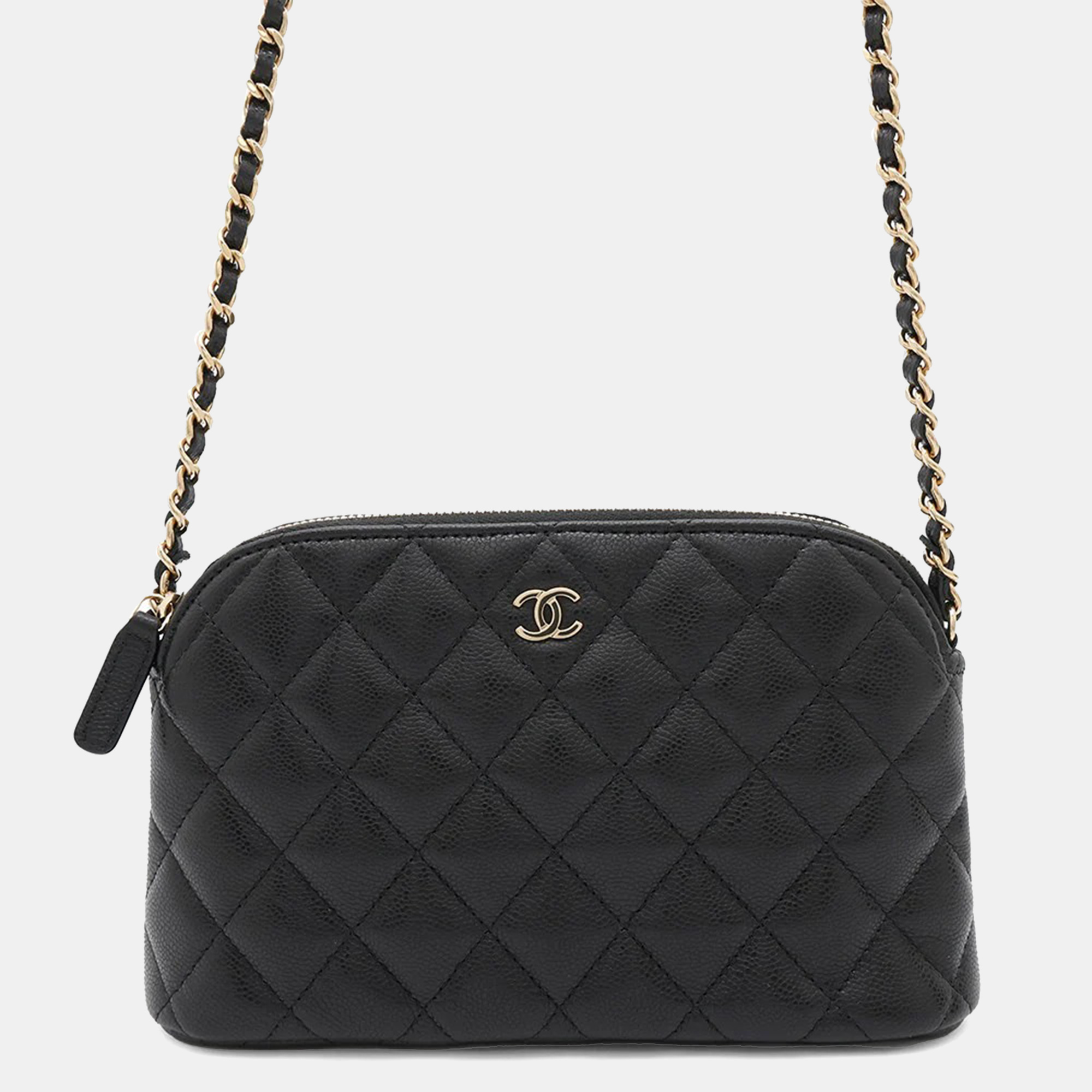 

Chanel Matelasse Chainclutch Bag Black Caviar Leather