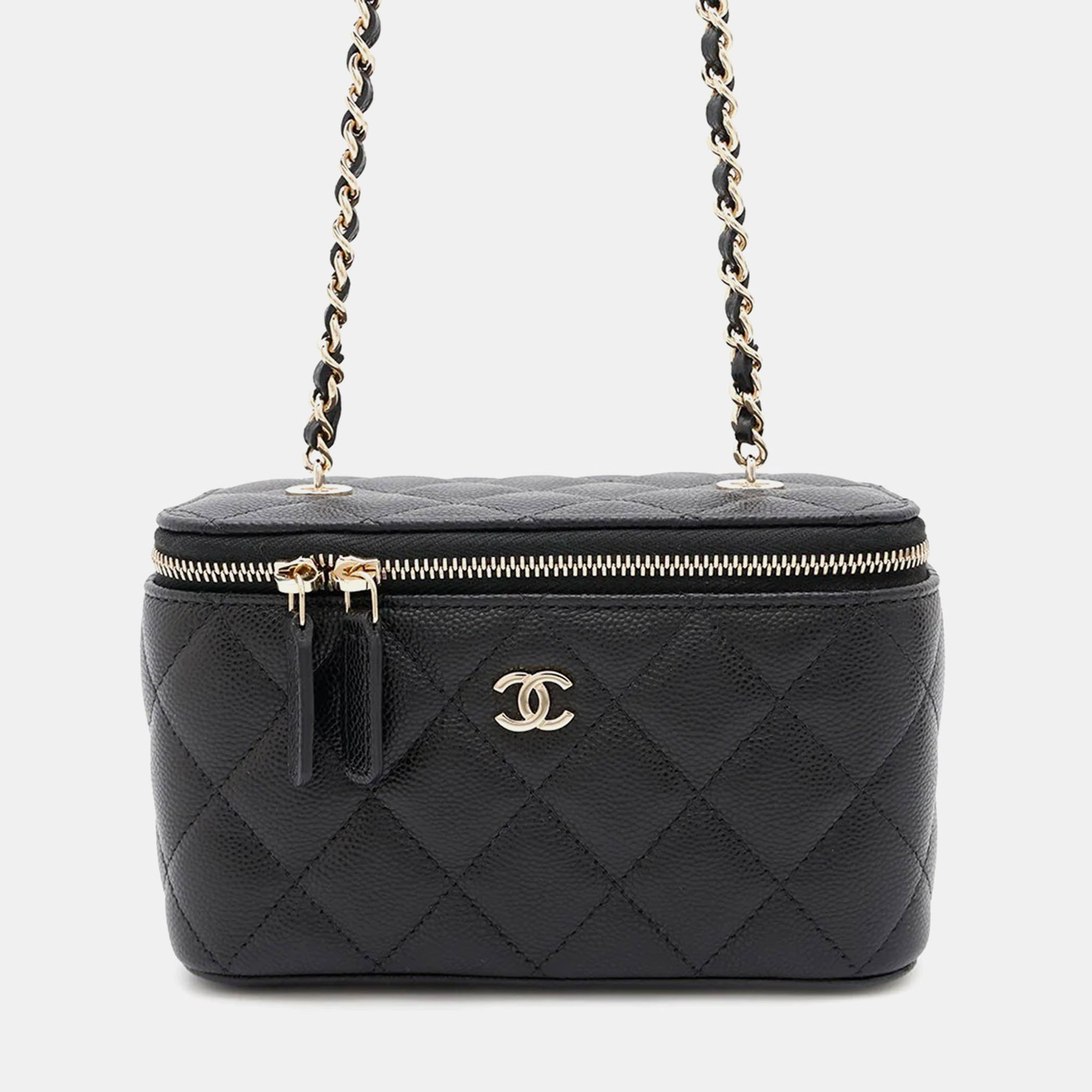 

Chanel Matelasse Vanity Chain shoulder Bag Black Caviar Leather