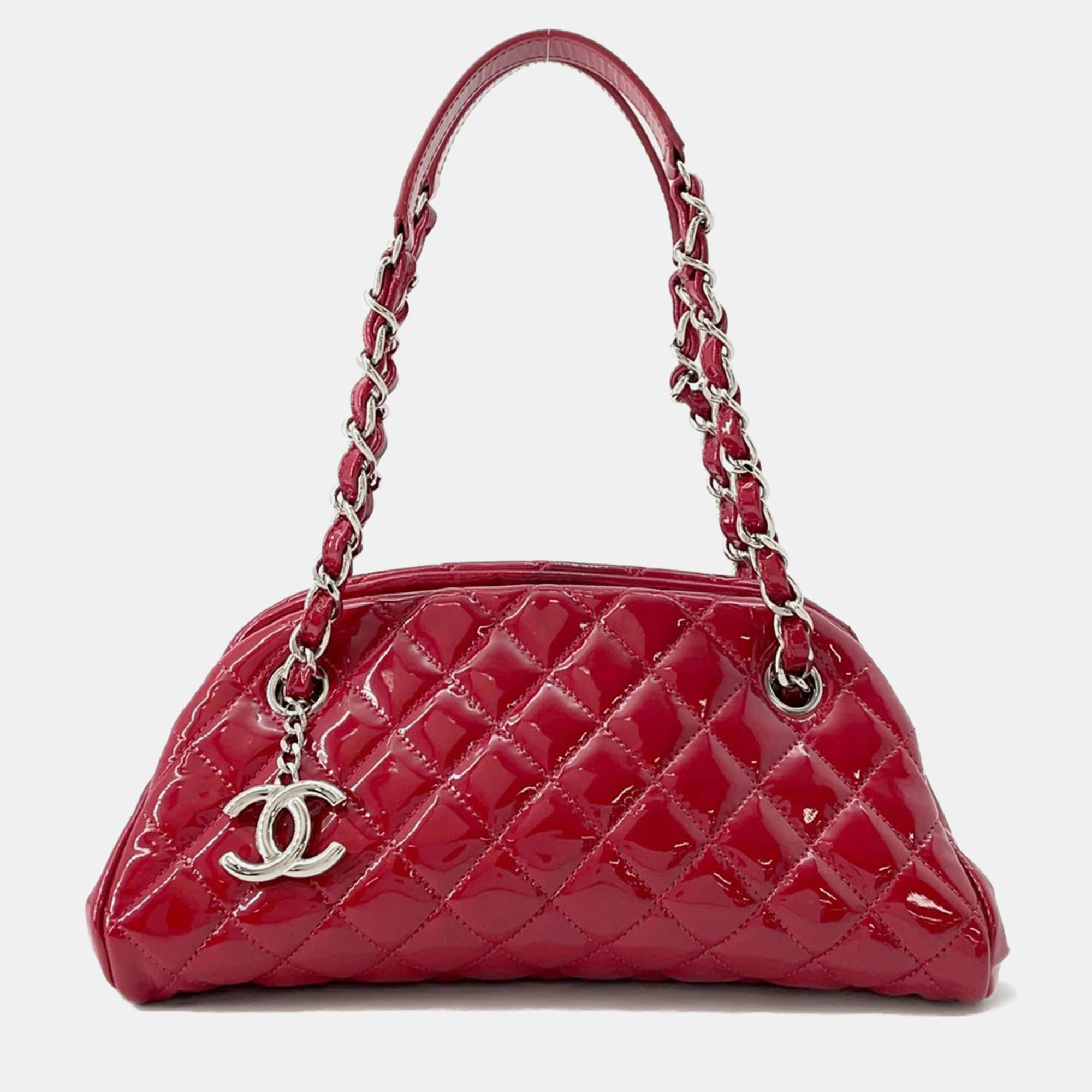 

Chanel Mademoiselle Chain bowling Bag Red Patent Leather