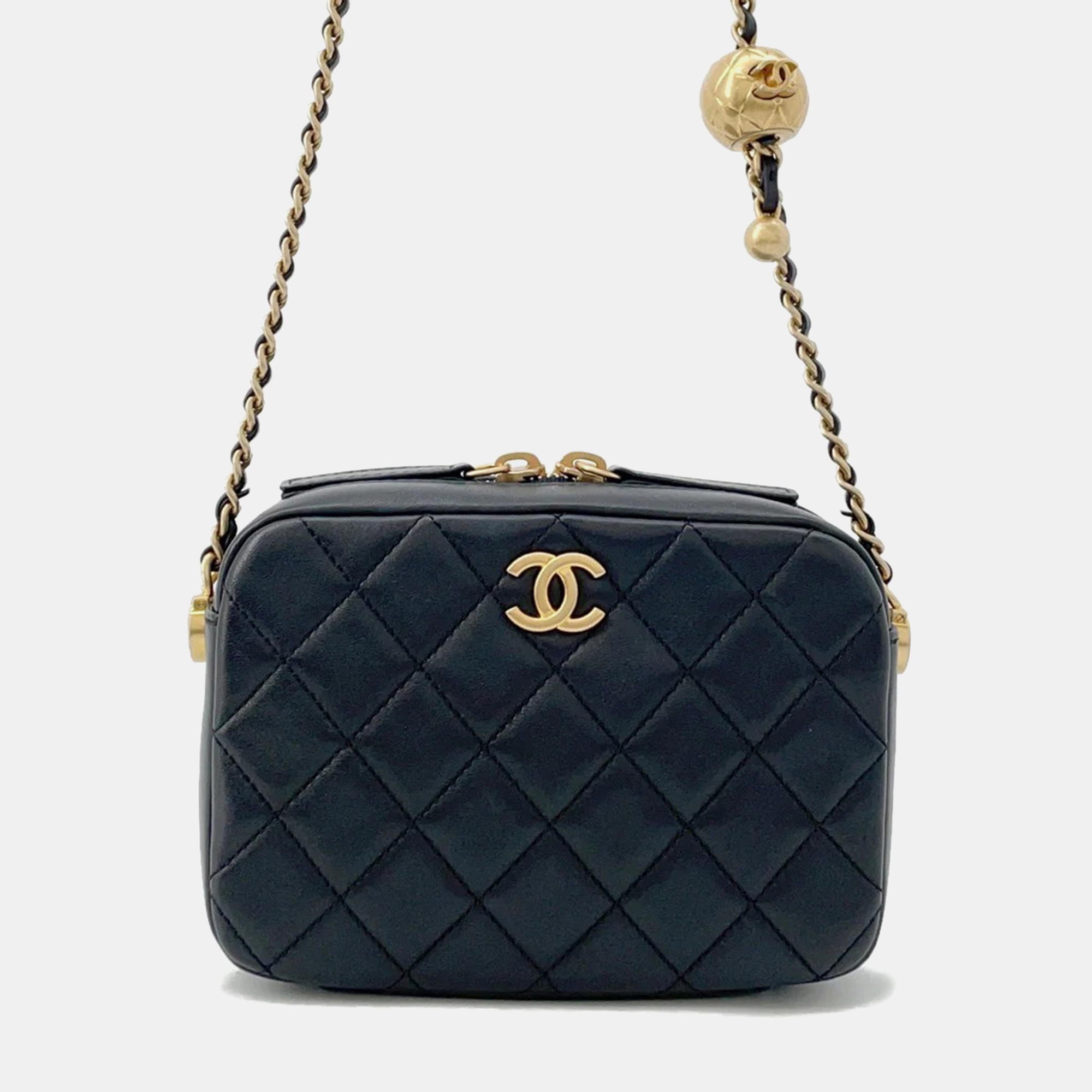 

Chanel Matelasse Chain shoulder Camera Bag Black Lambskin