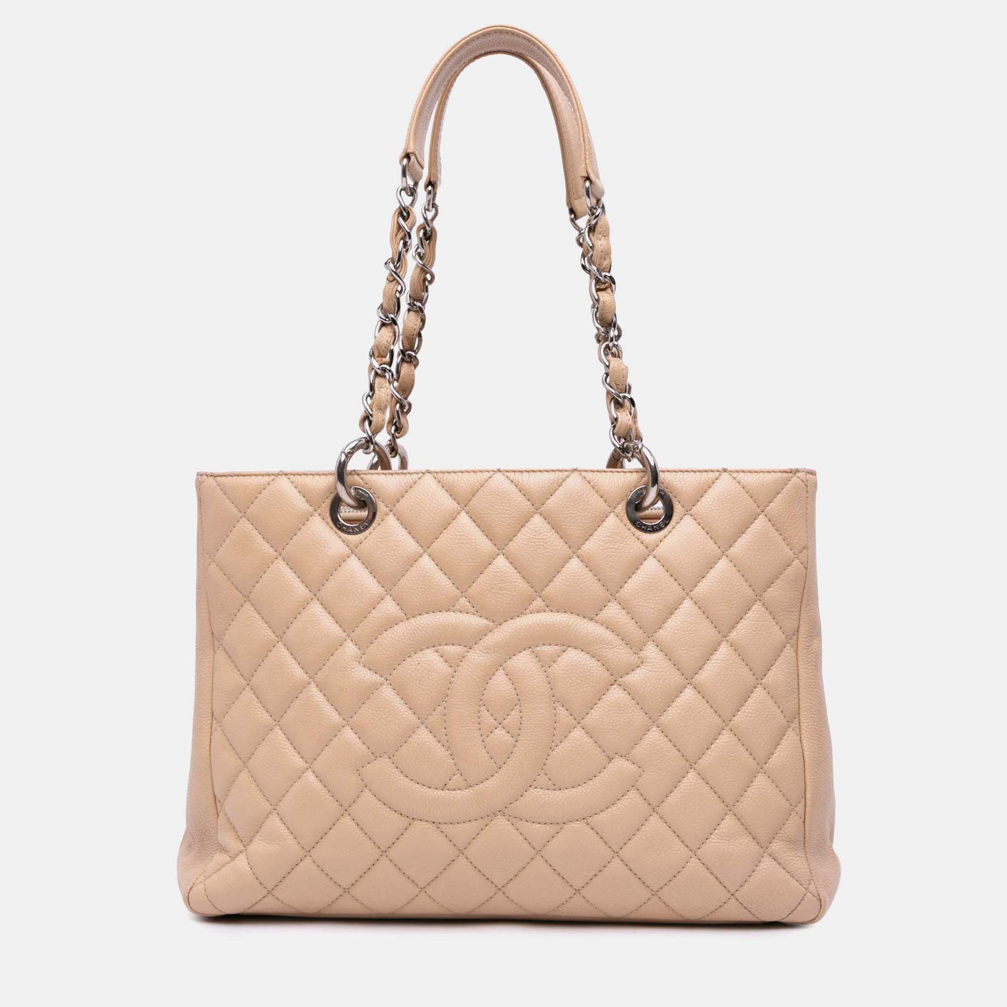 

Chanel Beige Caviar Grand Shopping Tote