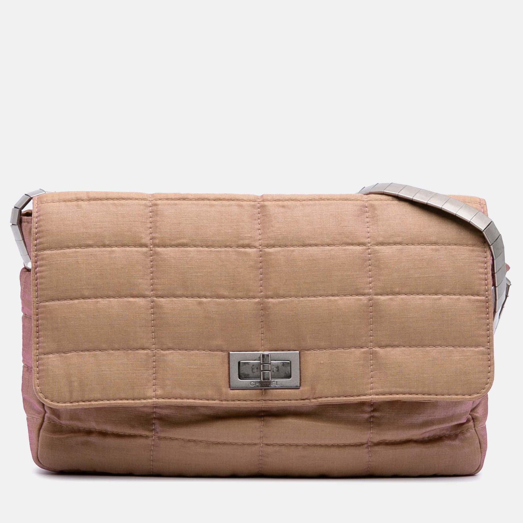 

Chanel Beige Quilted Iridescent Nylon Mademoiselle Flap