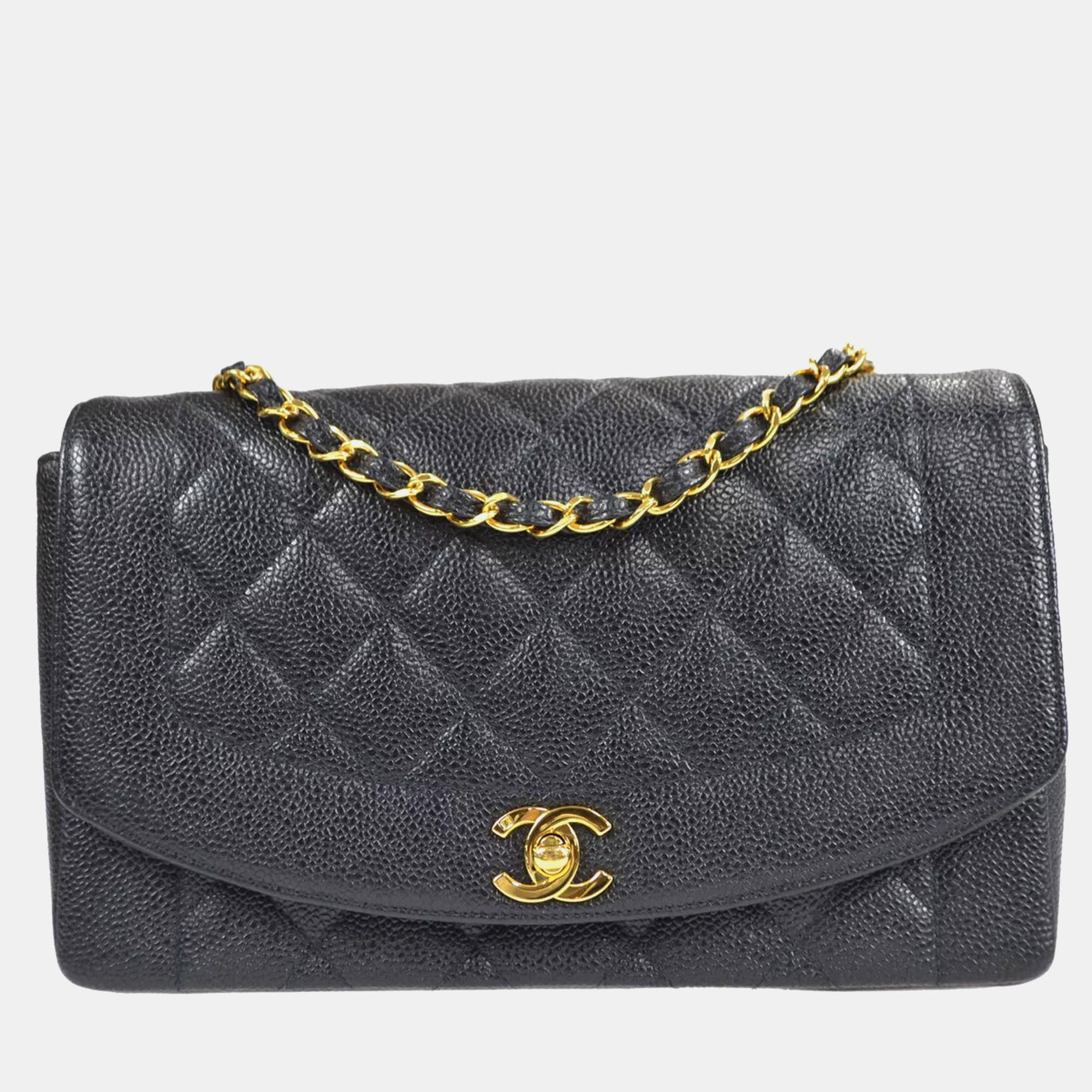 

Chanel Black Calfskin Medium Diana Chain Shoulder Bag