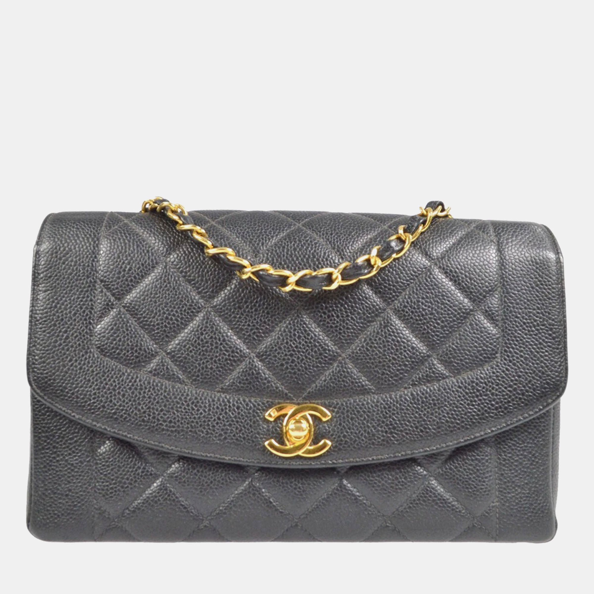 

Chanel Black Calfskin Medium Diana Chain Shoulder Bag