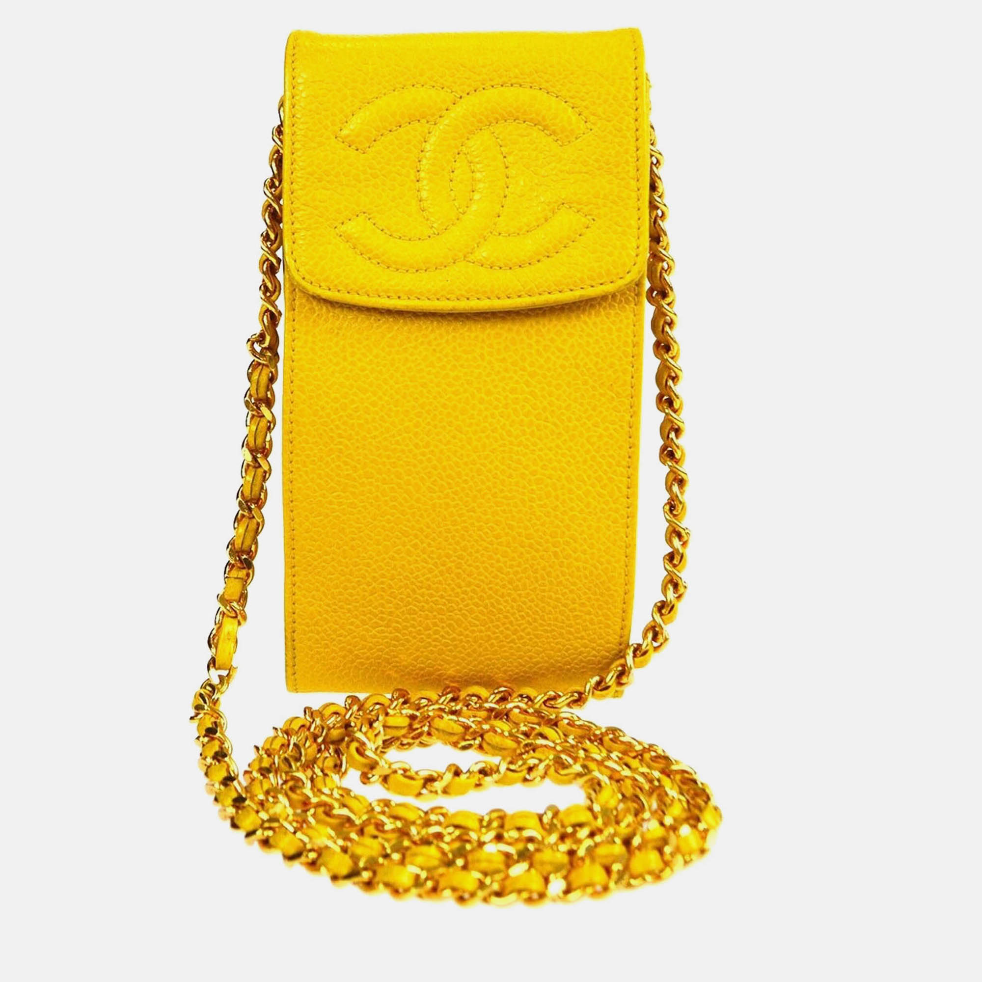 

Chanel Yellow Calfskin Timeless Crossbody Pochette
