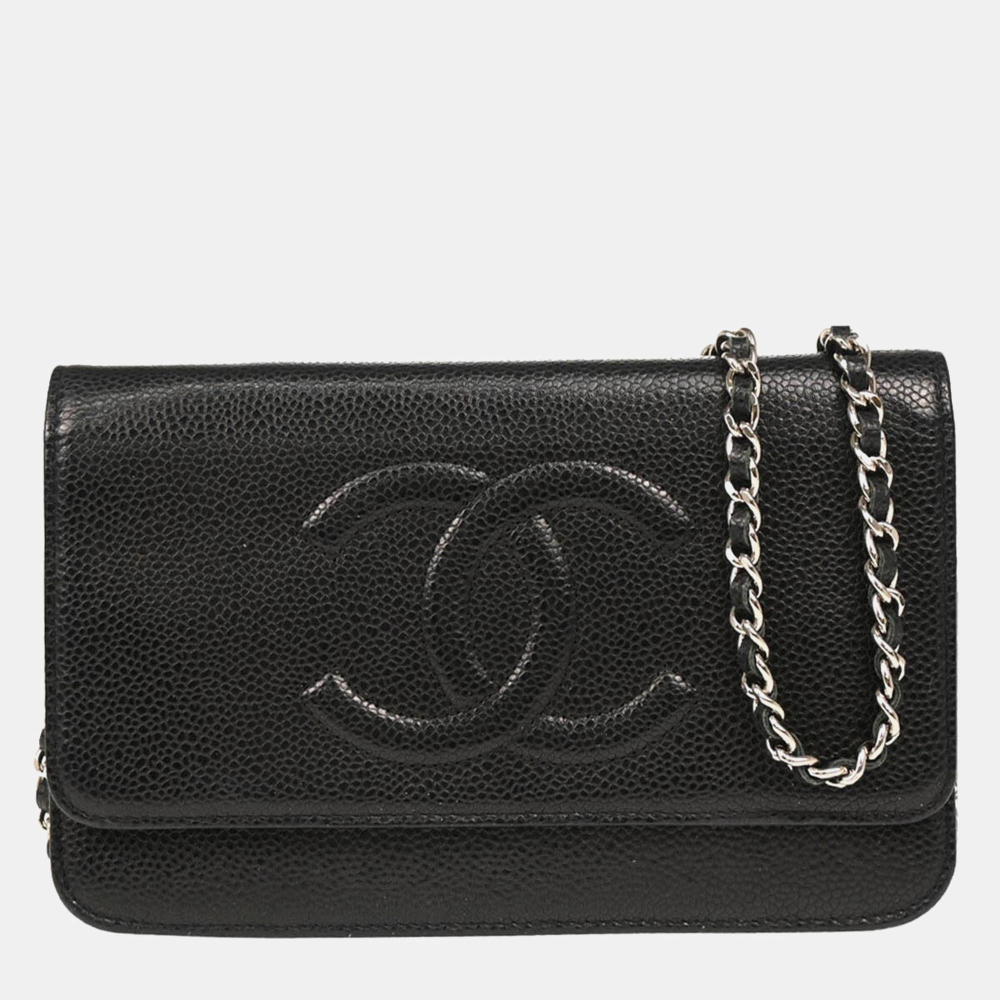 

Chanel Black Calfskin Timeless WOC Shoulder Wallet Bag