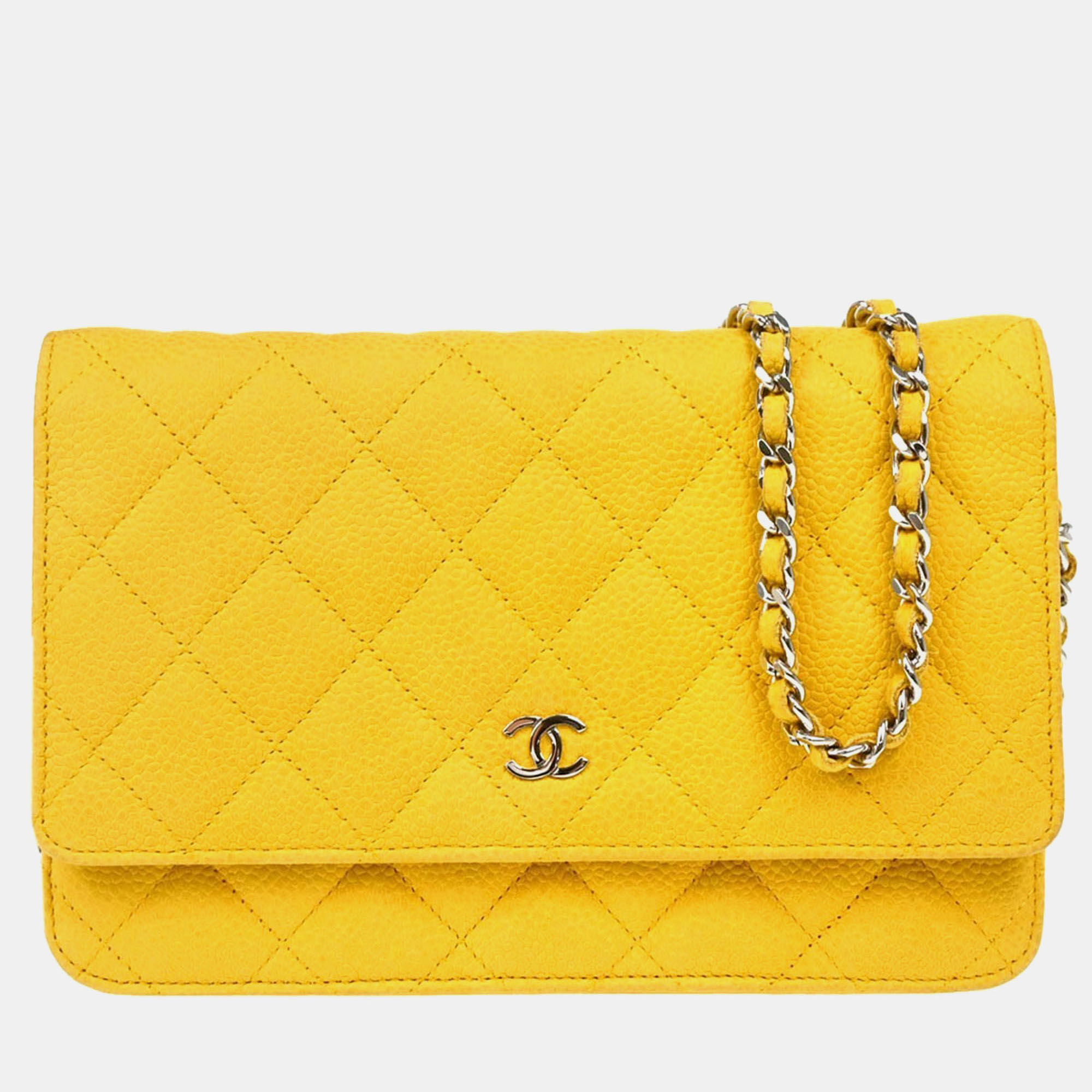 

Chanel Yellow Calfskin Classic WOC Shoulder Wallet Bag