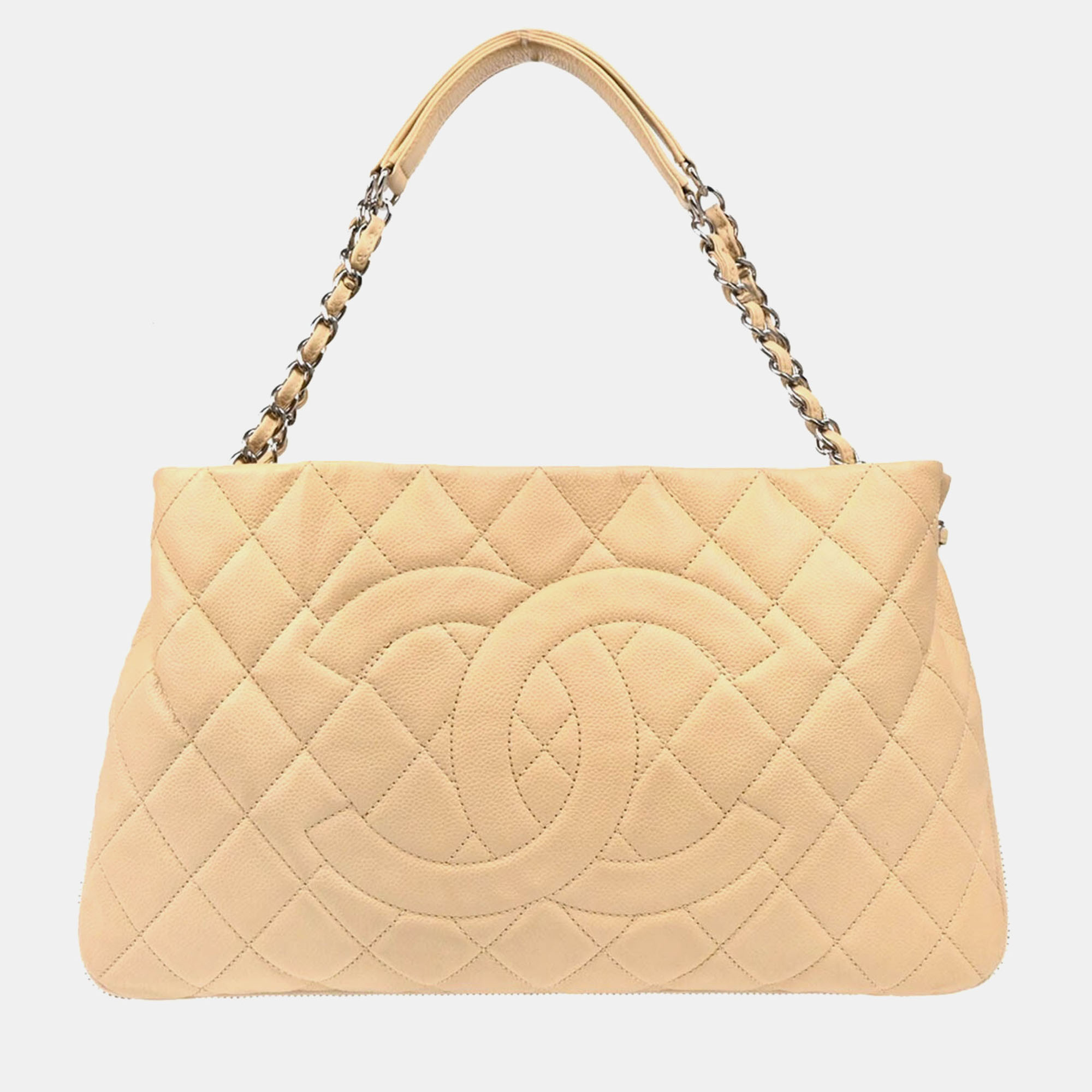 

Chanel Beige Calfskin Timeless Tote Handbag