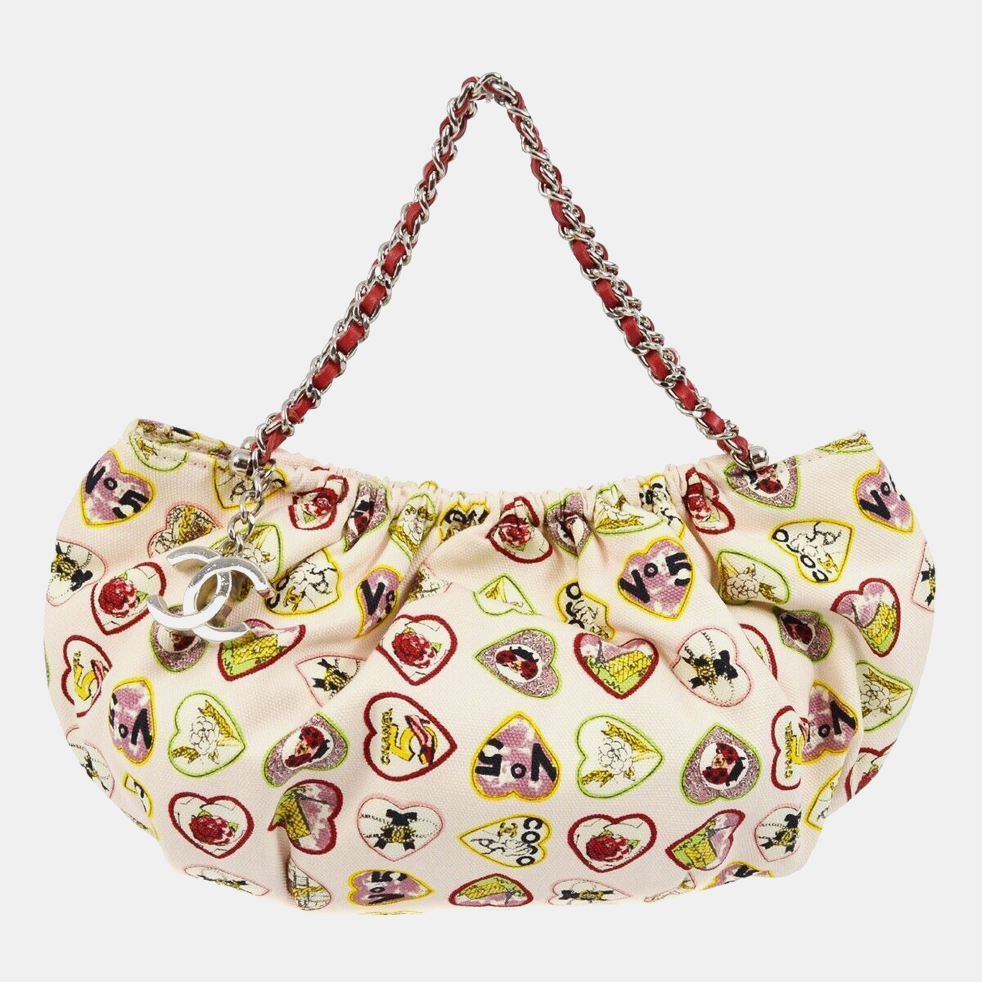 

Chanel Pink Canvas Valentine Chain Handbag
