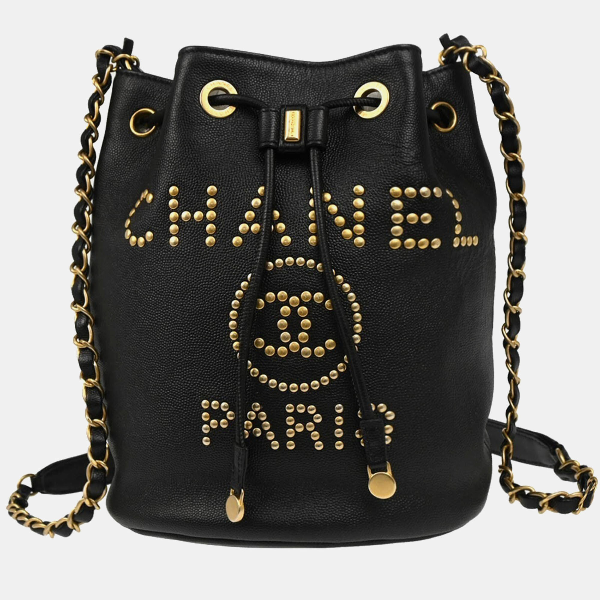 

Chanel Black Calfskin Deauville Bucket Bag