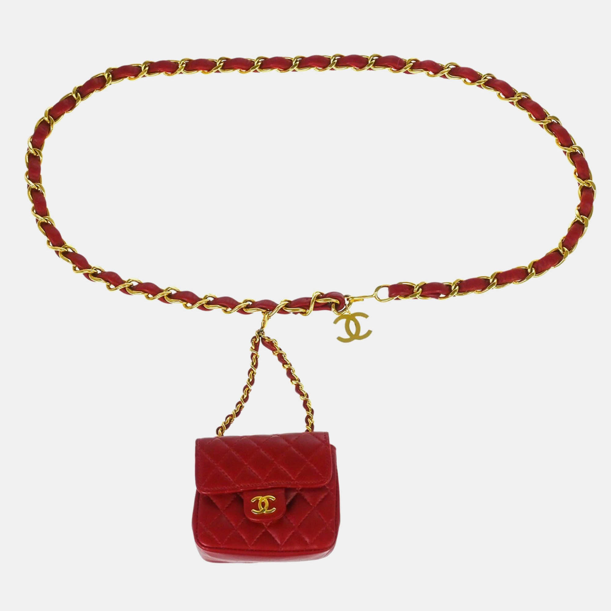 

Chanel Red Lambskin Classic Flap Micro Bum Belt Bag