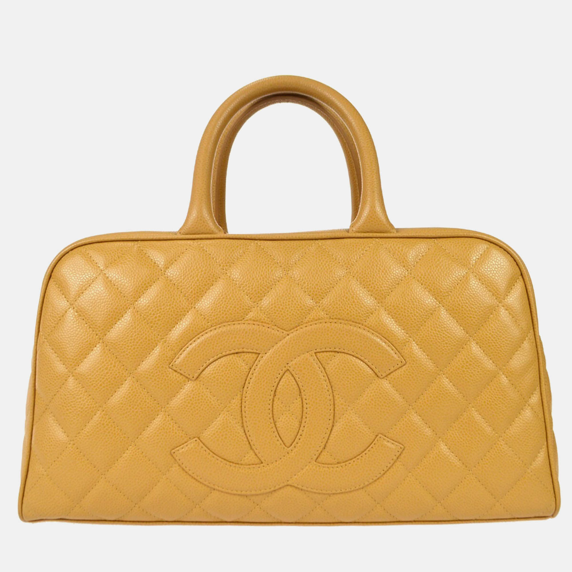 

Chanel Beige Calfskin Bowling Bag