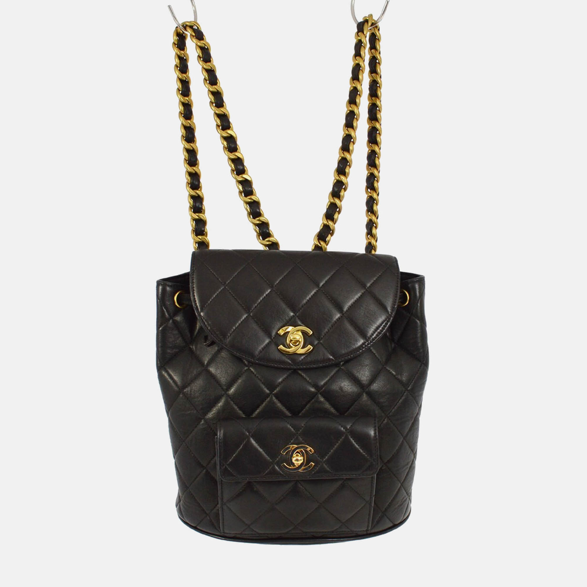 

Chanel Black Lambskin Large Duma Backpack