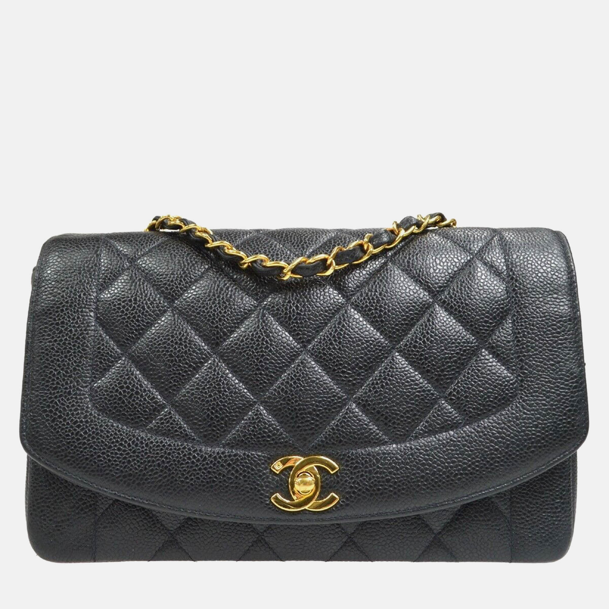 

Chanel Black Calfskin Medium Diana Chain Shoulder Bag
